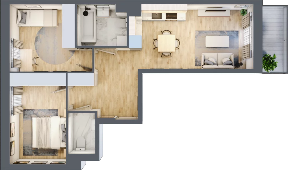 3 pokoje, mieszkanie 56,78 m², piętro 1, oferta nr A/114, Olchowy Park 3, Warszawa, Białołęka, Kobiałka, ul. Marii Callas 20, 20A