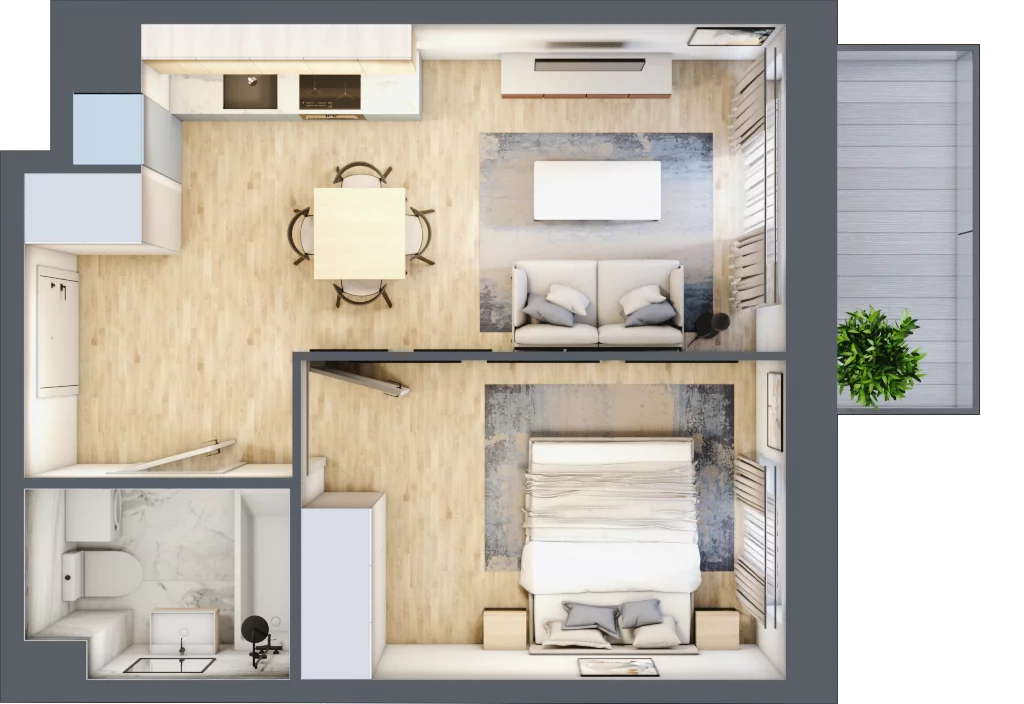 2 pokoje, mieszkanie 34,76 m², piętro 2, oferta nr A/144, Olchowy Park 3, Warszawa, Białołęka, Kobiałka, ul. Marii Callas 20, 20A