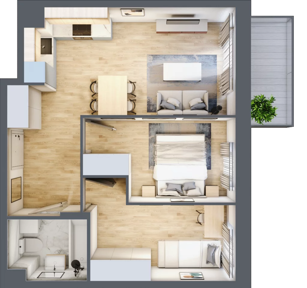 3 pokoje, mieszkanie 48,07 m², piętro 1, oferta nr A/135, Olchowy Park 3, Warszawa, Białołęka, Kobiałka, ul. Marii Callas 20, 20A