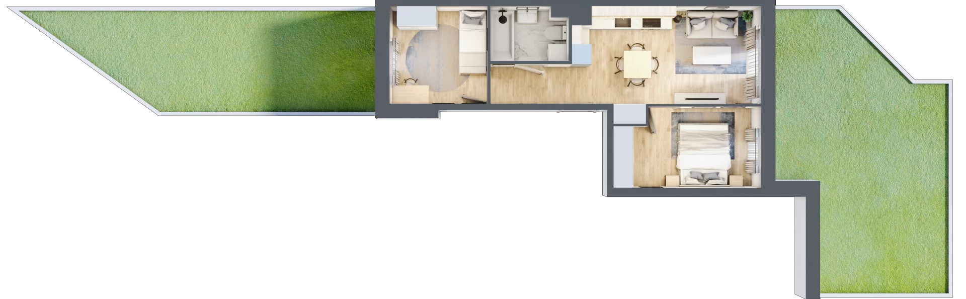 3 pokoje, mieszkanie 43,60 m², parter, oferta nr A/70, Olchowy Park 3, Warszawa, Białołęka, Kobiałka, ul. Marii Callas 20, 20A