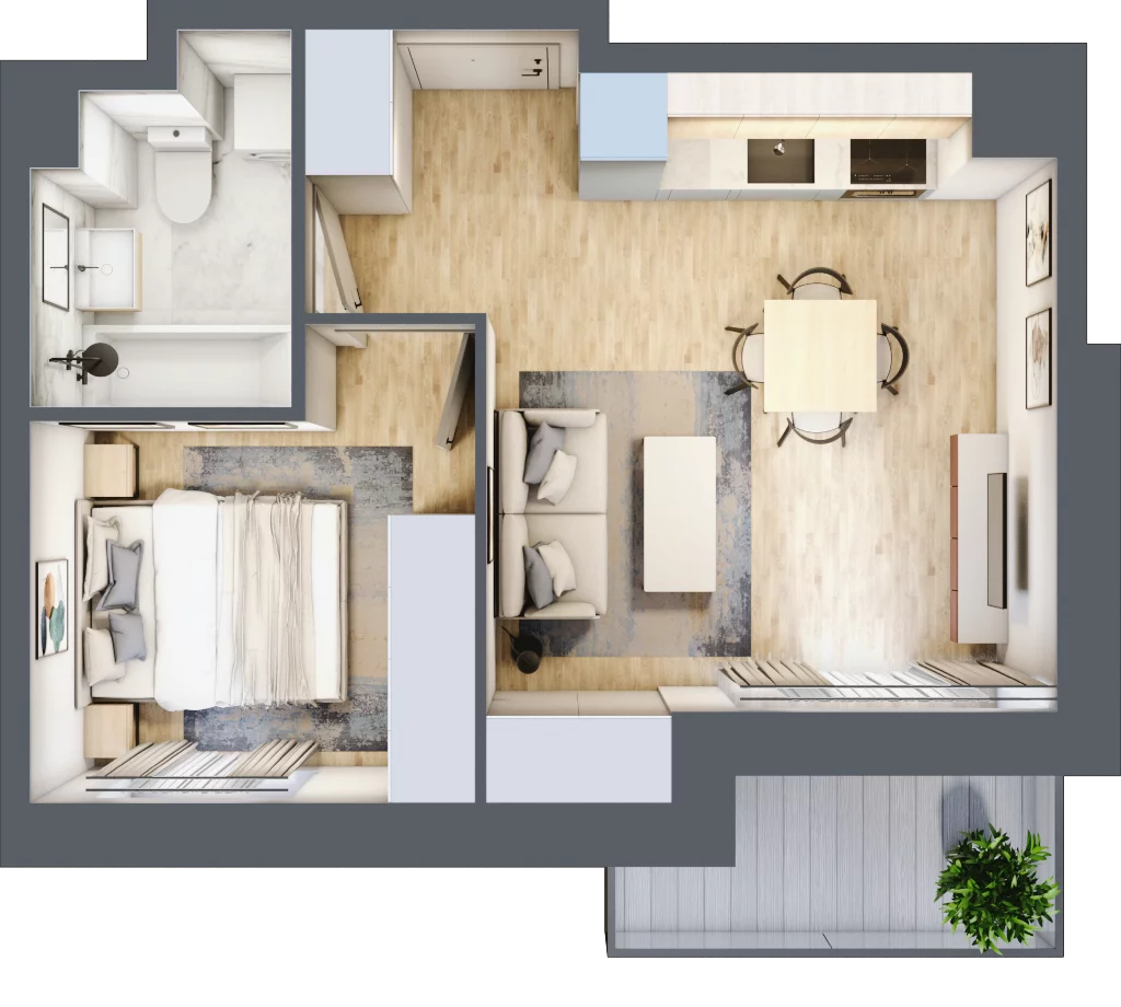 2 pokoje, mieszkanie 33,40 m², piętro 1, oferta nr B/6, Olchowy Park 3, Warszawa, Białołęka, Kobiałka, ul. Marii Callas 20, 20A