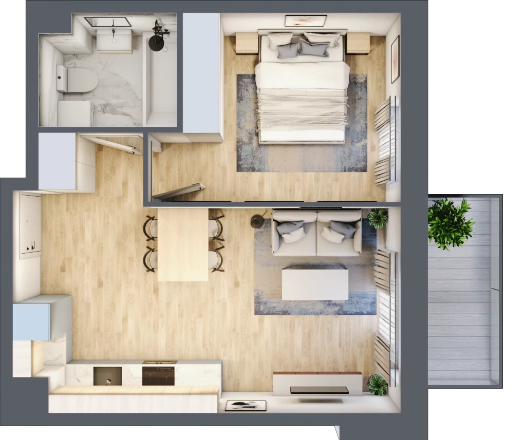 2 pokoje, mieszkanie 38,77 m², piętro 1, oferta nr B/31, Olchowy Park 3, Warszawa, Białołęka, Kobiałka, ul. Marii Callas 20, 20A