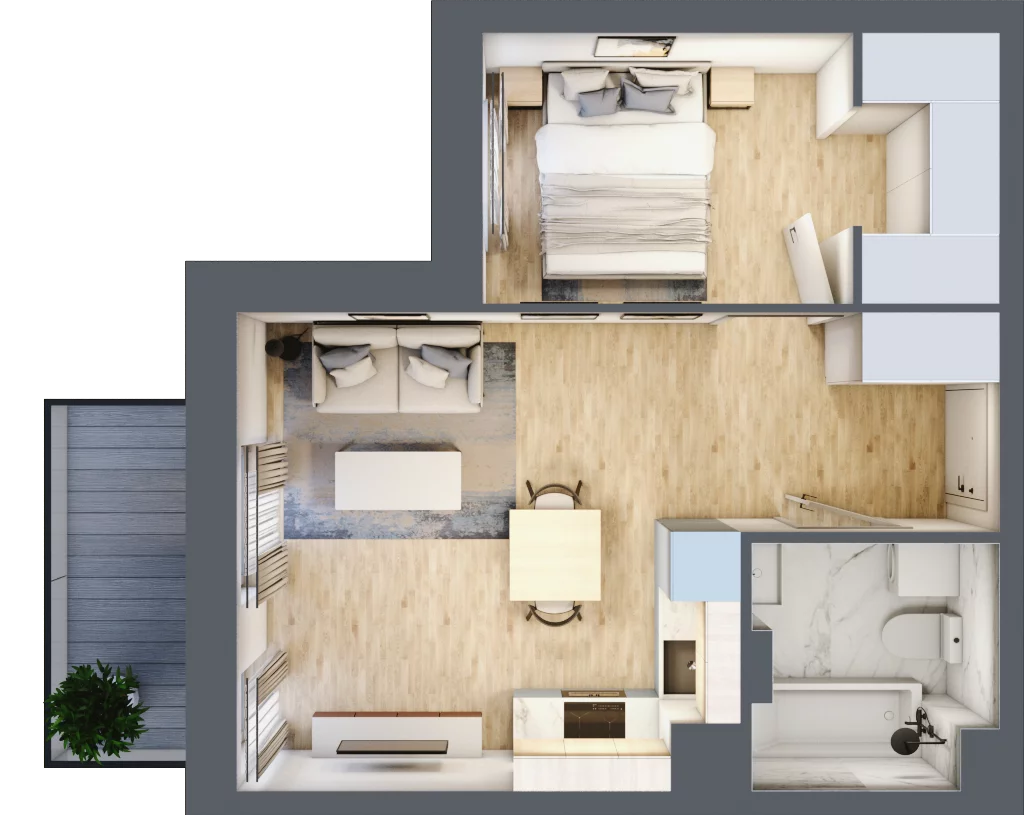 2 pokoje, mieszkanie 36,33 m², piętro 2, oferta nr B/69, Olchowy Park 3, Warszawa, Białołęka, Kobiałka, ul. Marii Callas 20, 20A