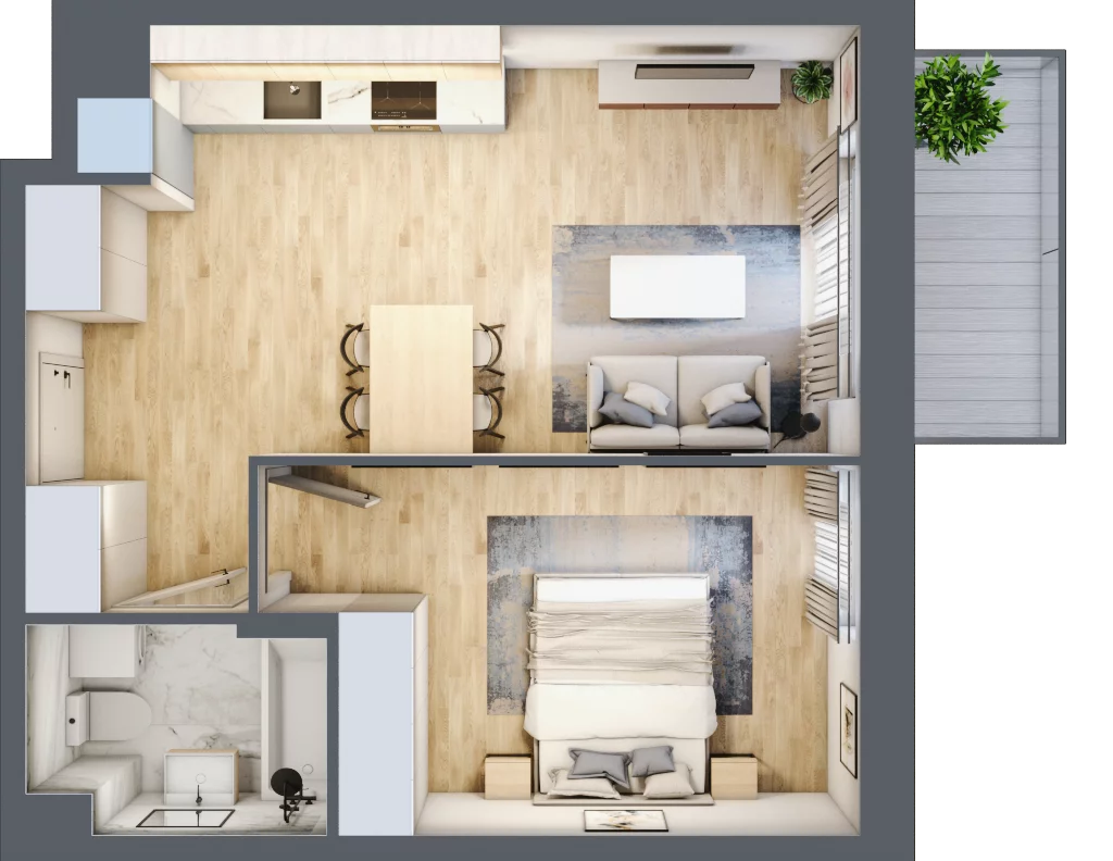 2 pokoje, mieszkanie 41,92 m², piętro 2, oferta nr B/63, Olchowy Park 3, Warszawa, Białołęka, Kobiałka, ul. Marii Callas 20, 20A