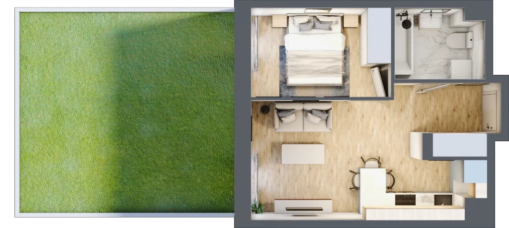 2 pokoje, mieszkanie 33,52 m², parter, oferta nr B/45, Olchowy Park 3, Warszawa, Białołęka, Kobiałka, ul. Marii Callas 20, 20A