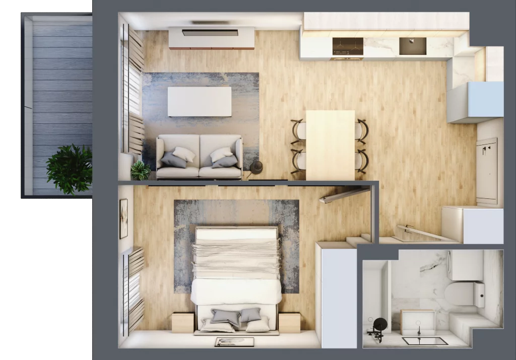 2 pokoje, mieszkanie 36,26 m², piętro 2, oferta nr B/68, Olchowy Park 3, Warszawa, Białołęka, Kobiałka, ul. Marii Callas 20, 20A