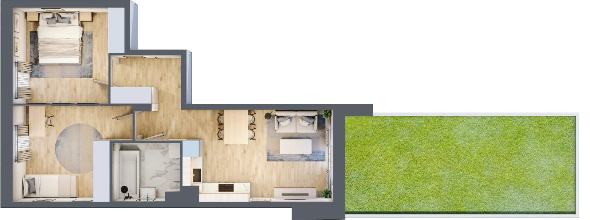 3 pokoje, mieszkanie 56,22 m², parter, oferta nr B/28, Olchowy Park 3, Warszawa, Białołęka, Kobiałka, ul. Marii Callas 20, 20A