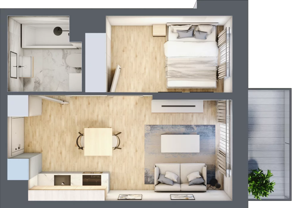2 pokoje, mieszkanie 31,05 m², piętro 2, oferta nr B/34, Olchowy Park 3, Warszawa, Białołęka, Kobiałka, ul. Marii Callas 20, 20A