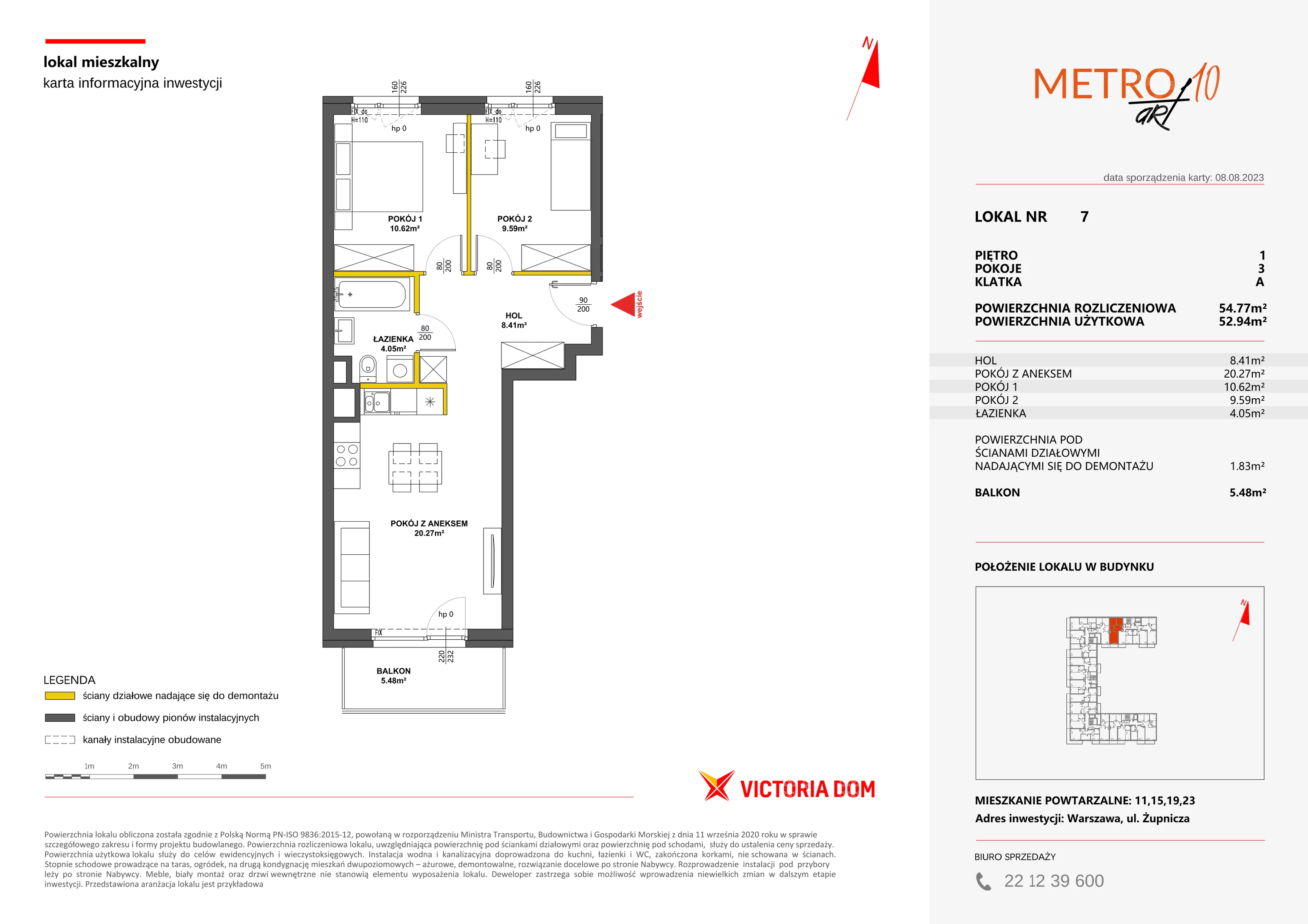 Mieszkanie 54,77 m², piętro 1, oferta nr X/7, Metro Art, Warszawa, Praga Południe, Kamionek, ul. Żupnicza