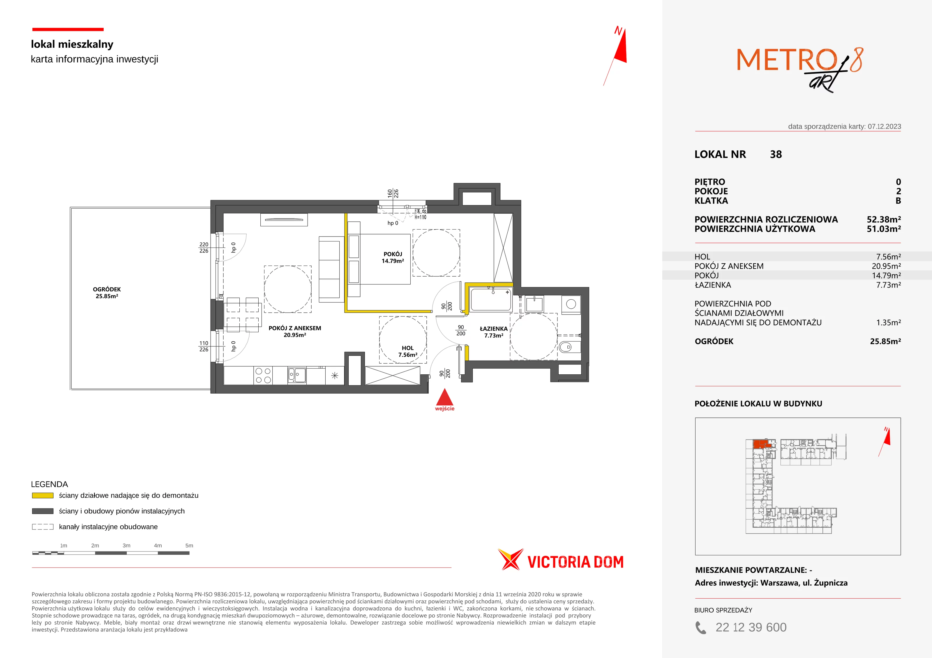 Mieszkanie 52,38 m², parter, oferta nr VIII/38, Metro Art 8, Warszawa, Praga Południe, Kamionek, ul. Żupnicza