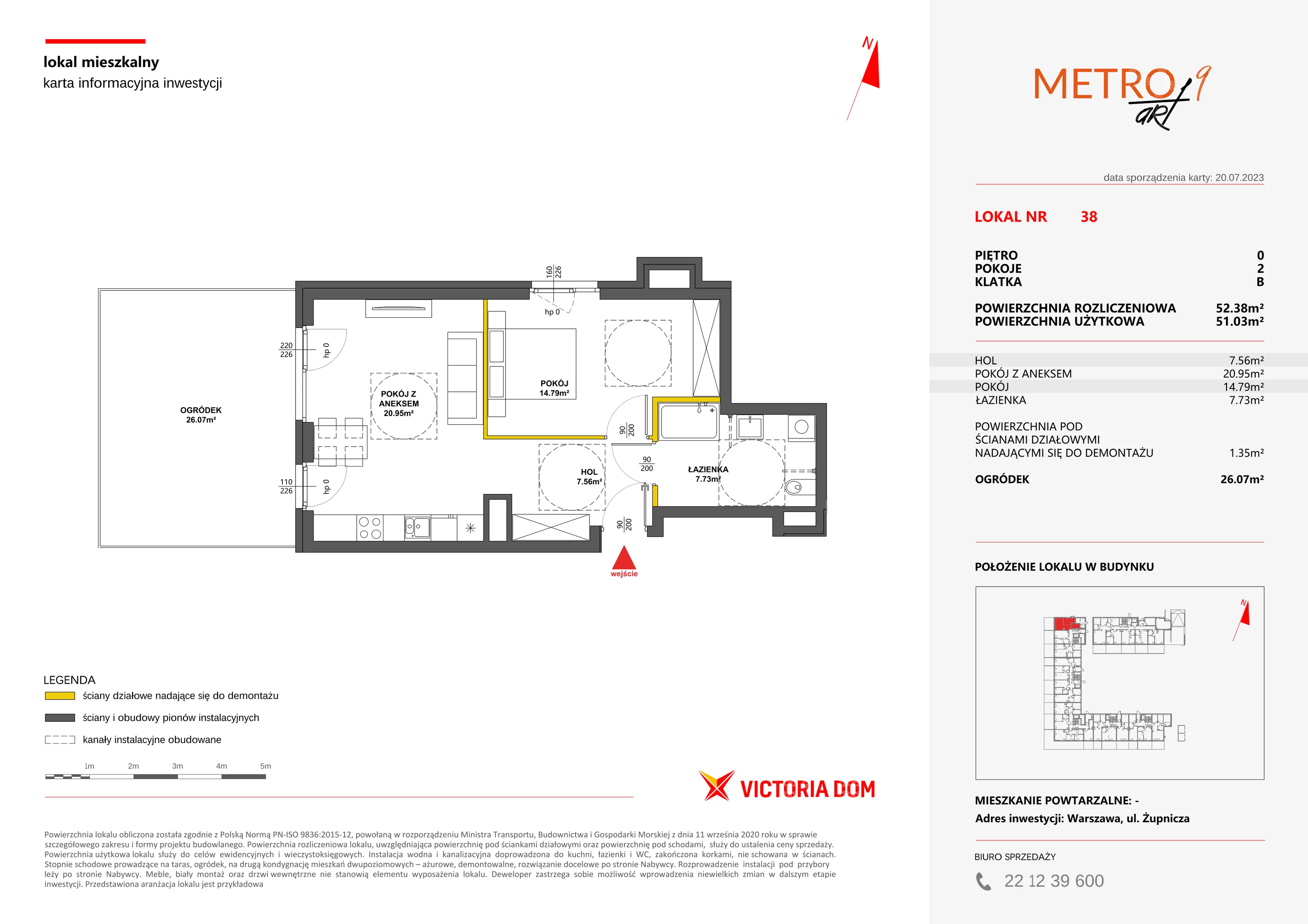 Mieszkanie 52,38 m², parter, oferta nr IX/38, Metro Art, Warszawa, Praga Południe, Kamionek, ul. Żupnicza