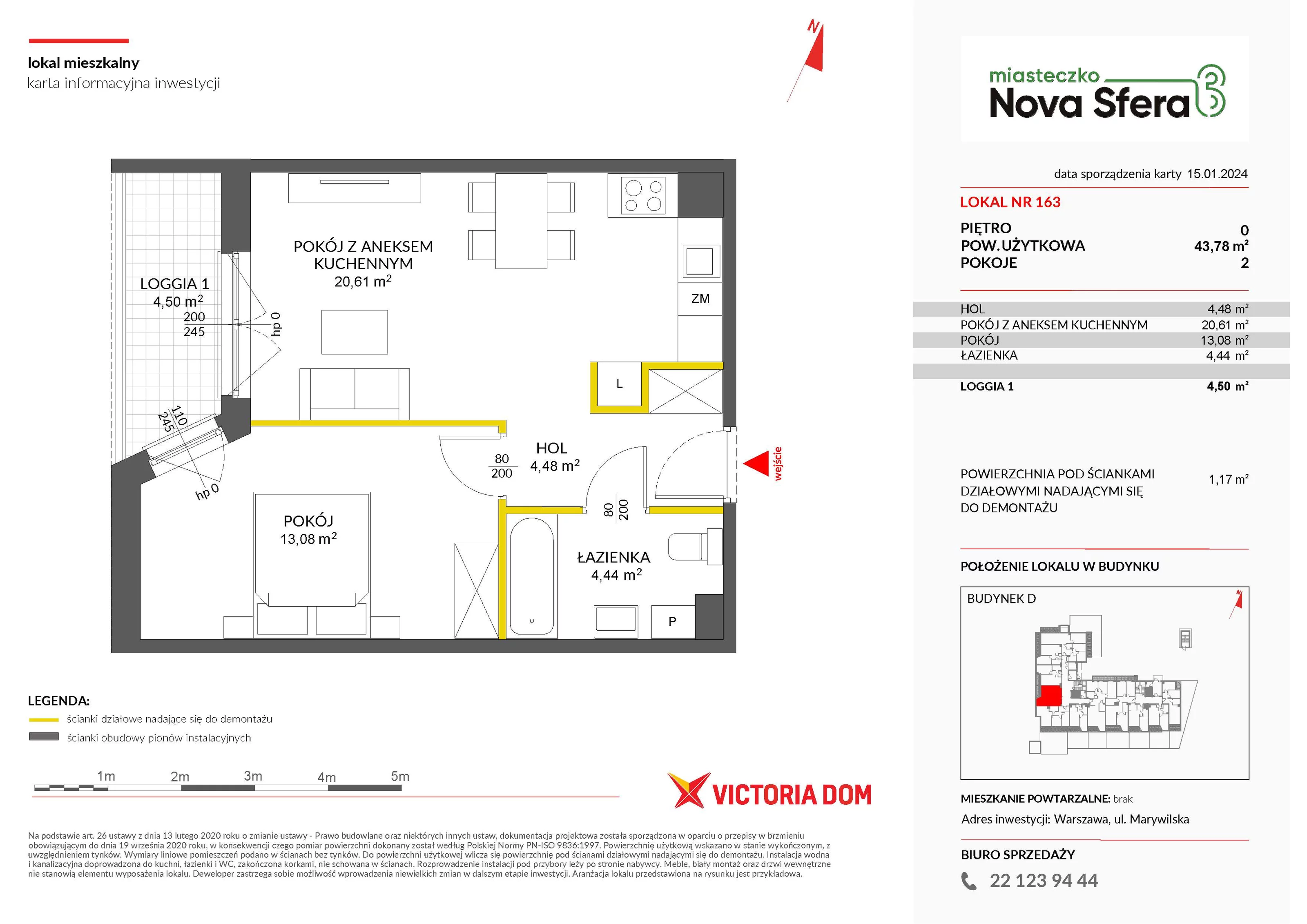 Mieszkanie 43,78 m², parter, oferta nr III/D163, Miasteczko Nova Sfera, Warszawa, Białołęka, Żerań, ul. Marywilska