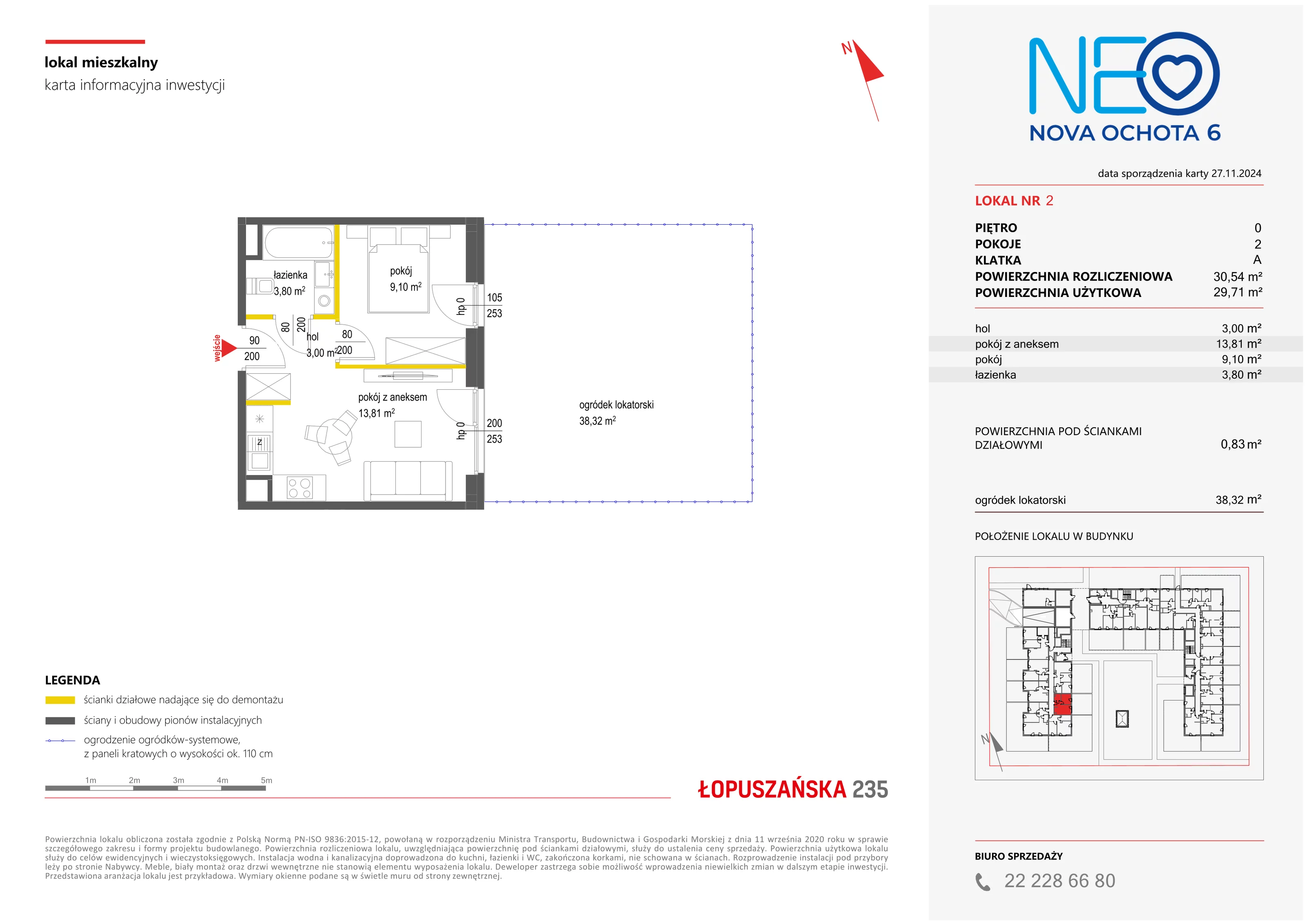 Mieszkanie 30,54 m², parter, oferta nr VI/2, Neo Nova Ochota 6, Warszawa, Włochy, Raków, ul. Łopuszańska / Opackiego