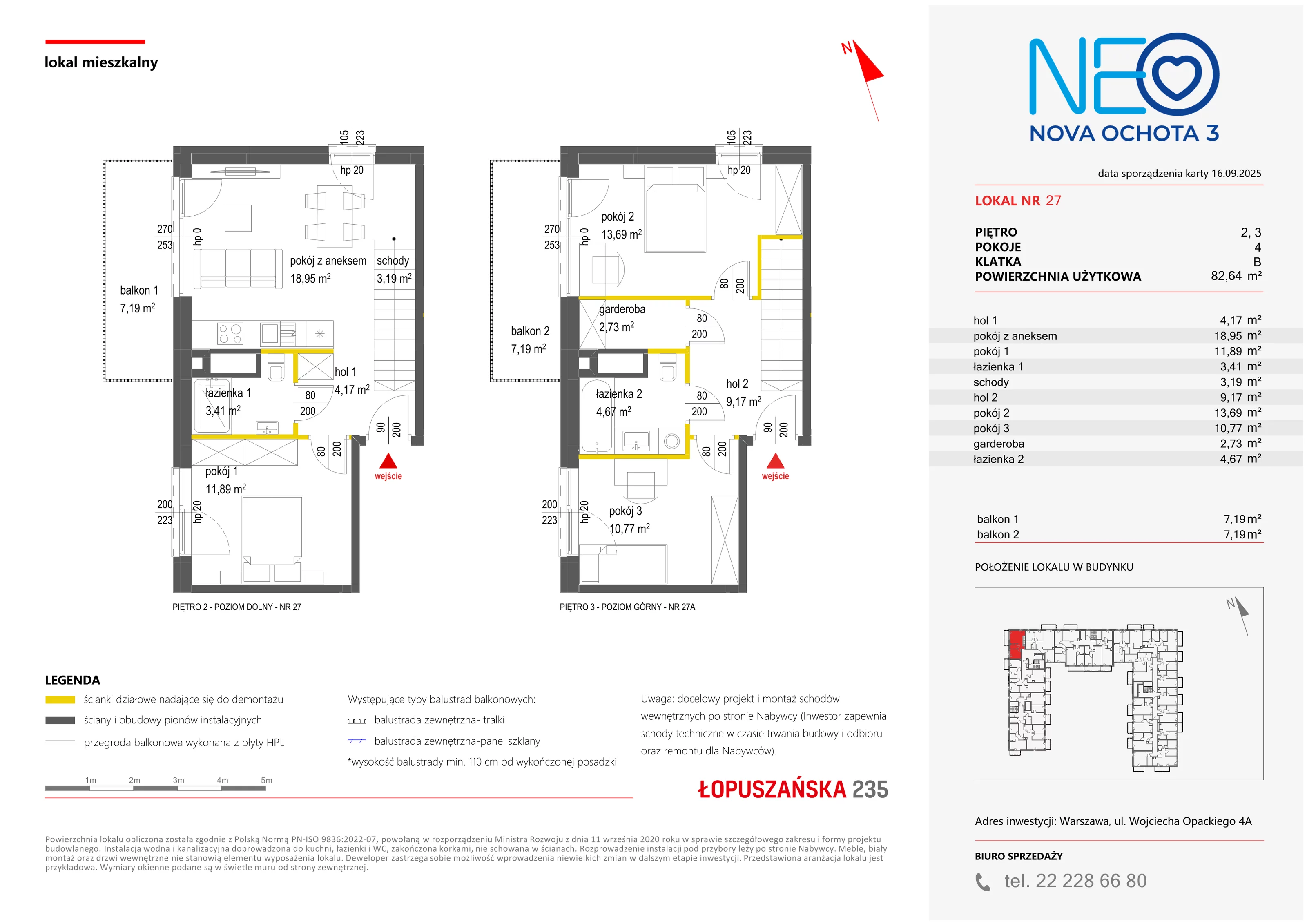 4 pokoje, mieszkanie 82,64 m², piętro 2, oferta nr III/27, Neo Nova Ochota 3, Warszawa, Włochy, Raków, ul. Wojciecha Opackiego 4A