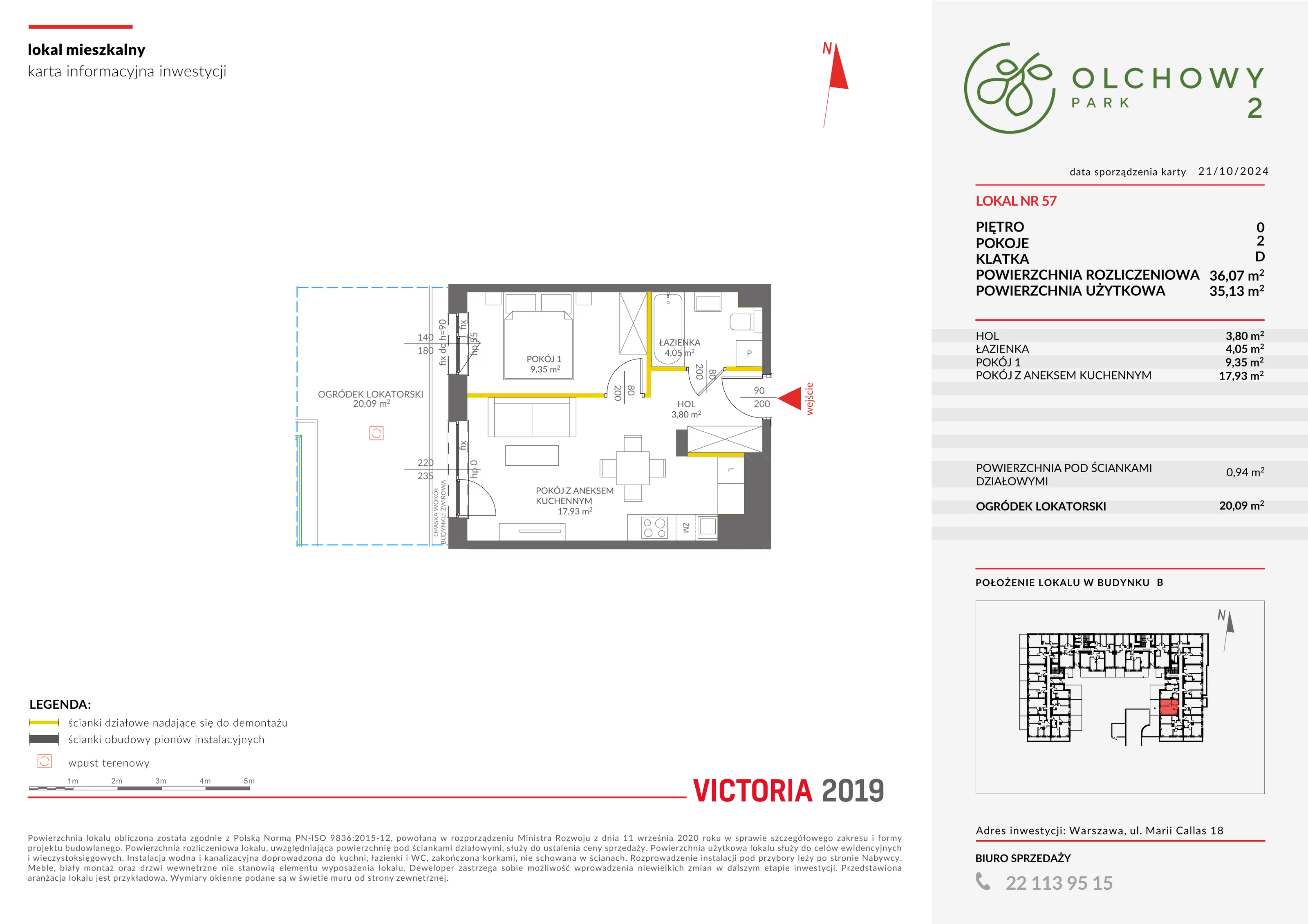 Mieszkanie 36,07 m², parter, oferta nr II/B57, Olchowy Park 2, Warszawa, Białołęka, Kobiałka, ul. Marii Callas 18