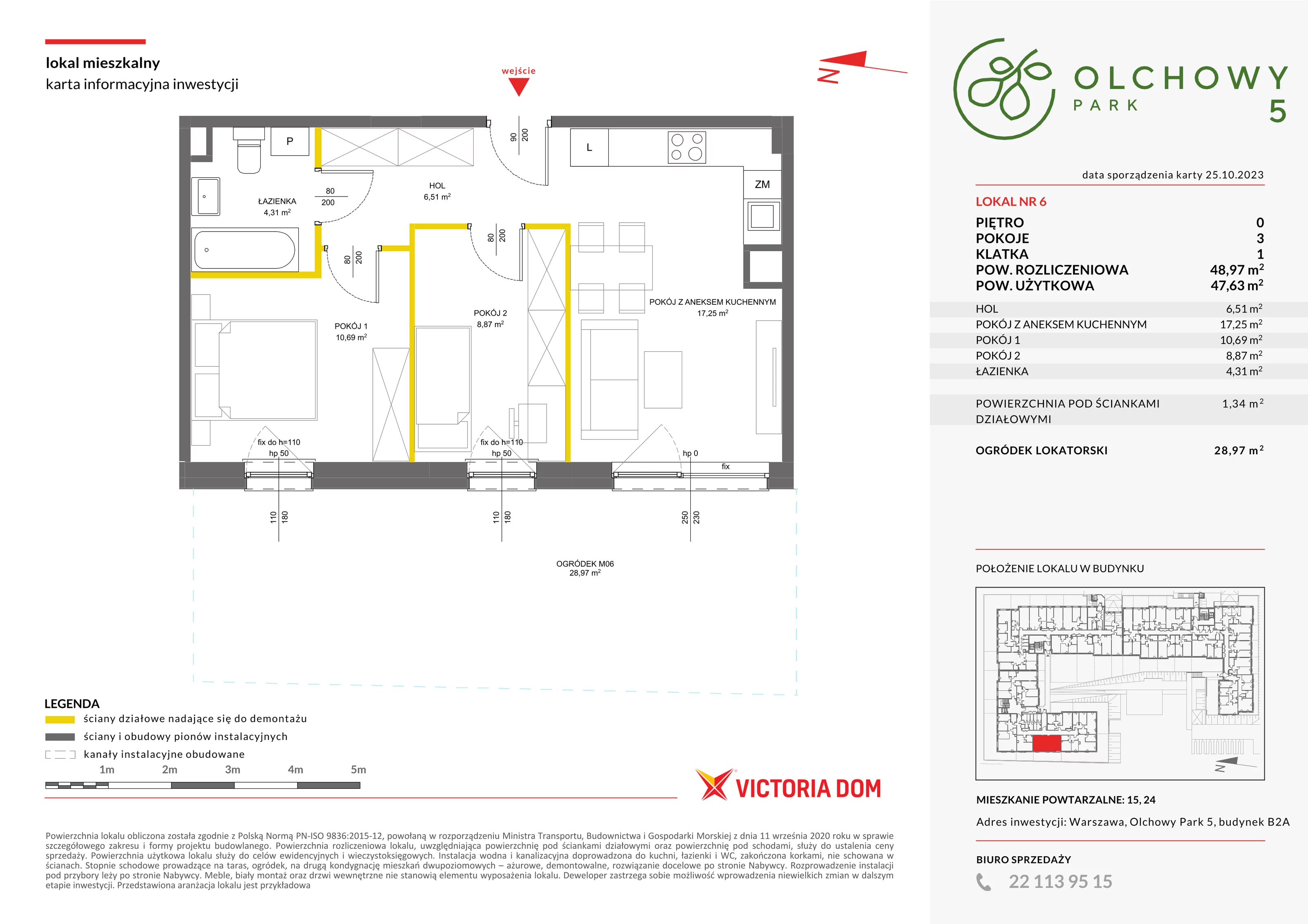 Mieszkanie 48,97 m², parter, oferta nr V/6, Olchowy Park, Warszawa, Białołęka, Kobiałka, ul. Marii Callas