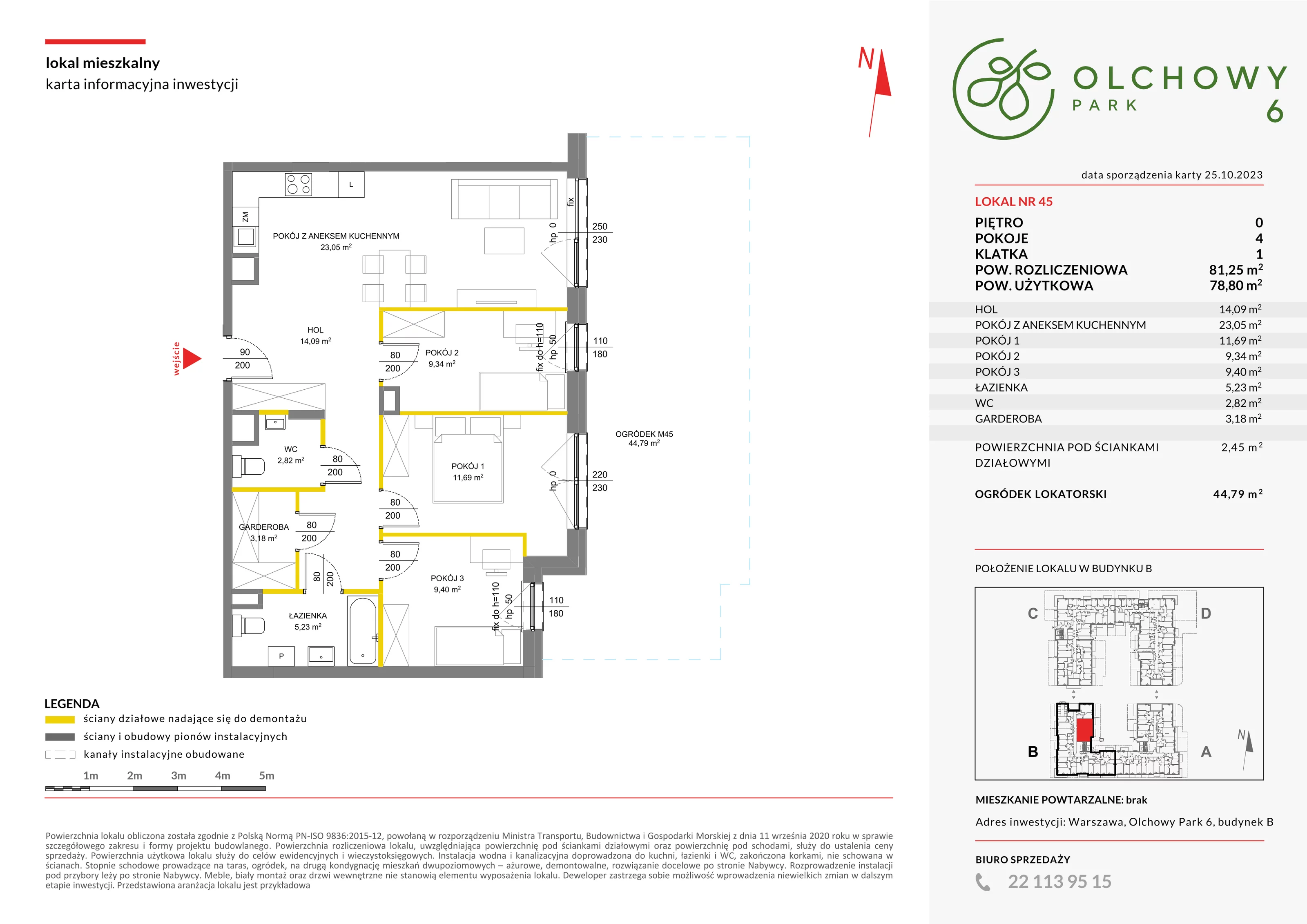 Mieszkanie 81,25 m², parter, oferta nr VI/45, Olchowy Park etap 5 i 6, Warszawa, Białołęka, Kobiałka, ul. Marii Callas