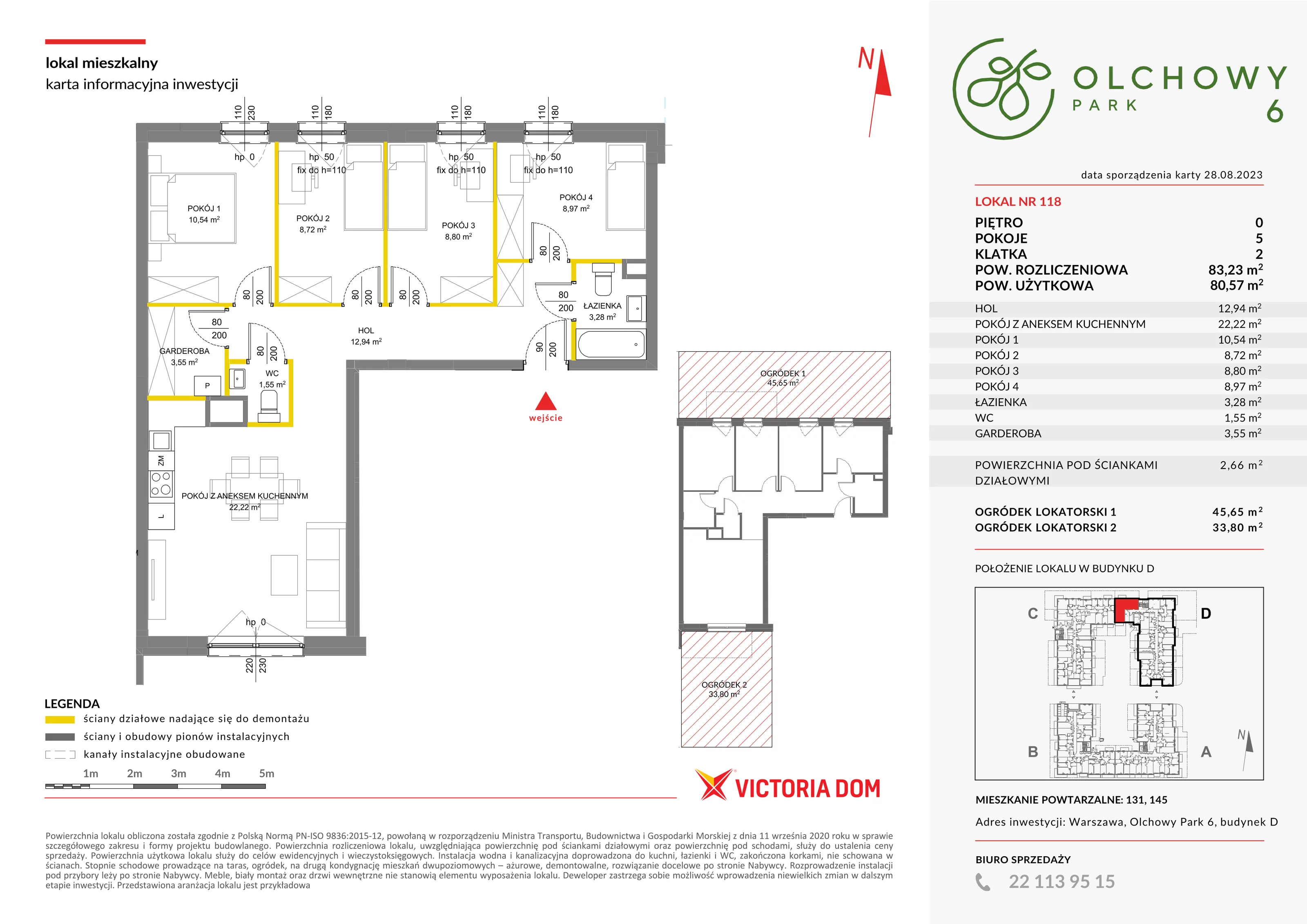 Mieszkanie 83,23 m², parter, oferta nr VI/118, Olchowy Park etap 5 i 6, Warszawa, Białołęka, Kobiałka, ul. Marii Callas