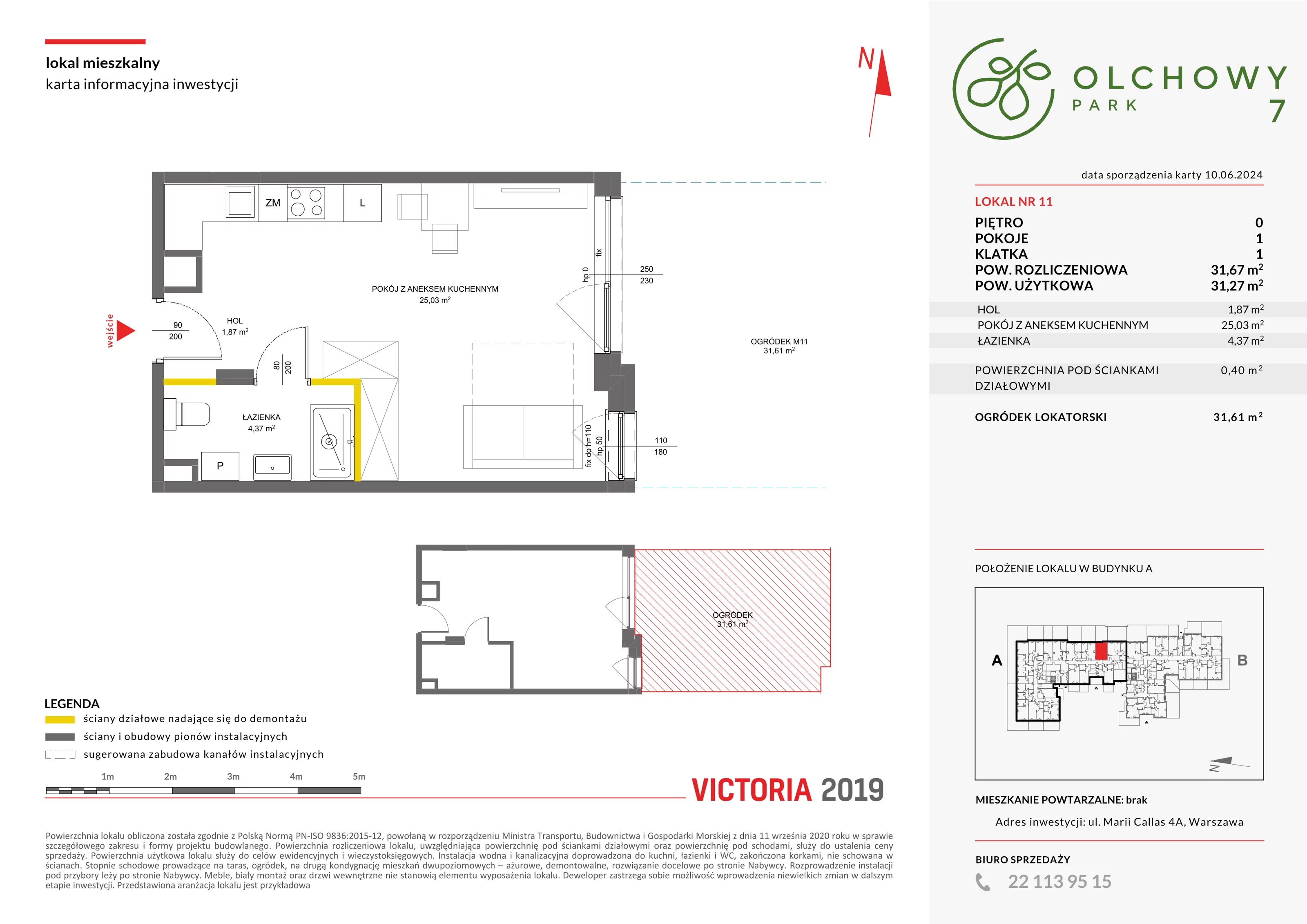 Mieszkanie 31,67 m², parter, oferta nr VII/11, Olchowy Park 7, Warszawa, Białołęka, Kobiałka, ul. Marii Callas 4A