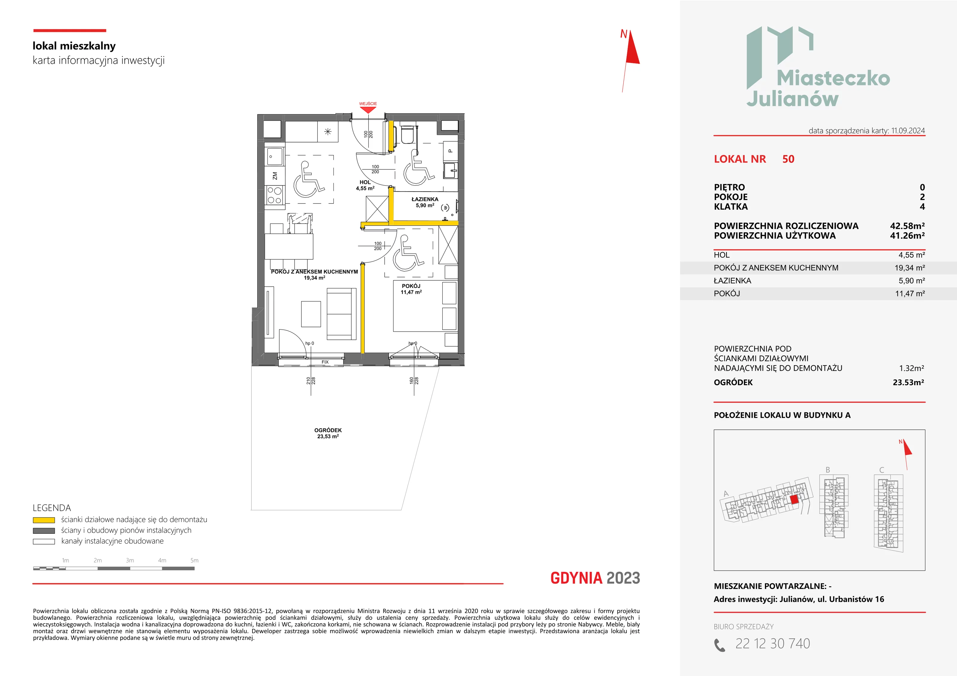 Mieszkanie 42,58 m², parter, oferta nr A-50, Miasteczko Julianów, Julianów, ul. Urbanistów