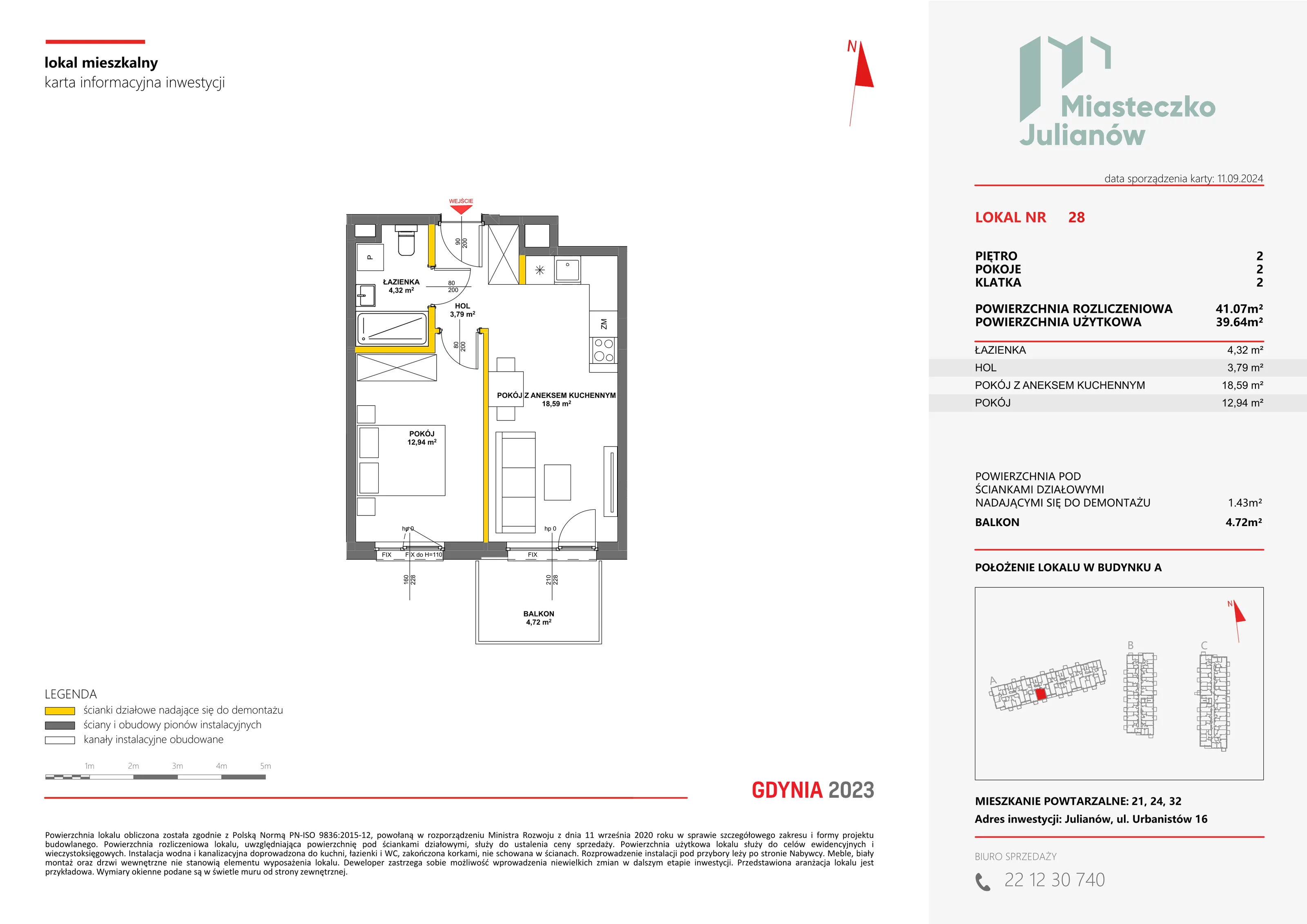 Mieszkanie 41,07 m², piętro 2, oferta nr A-28, Miasteczko Julianów, Julianów, ul. Urbanistów