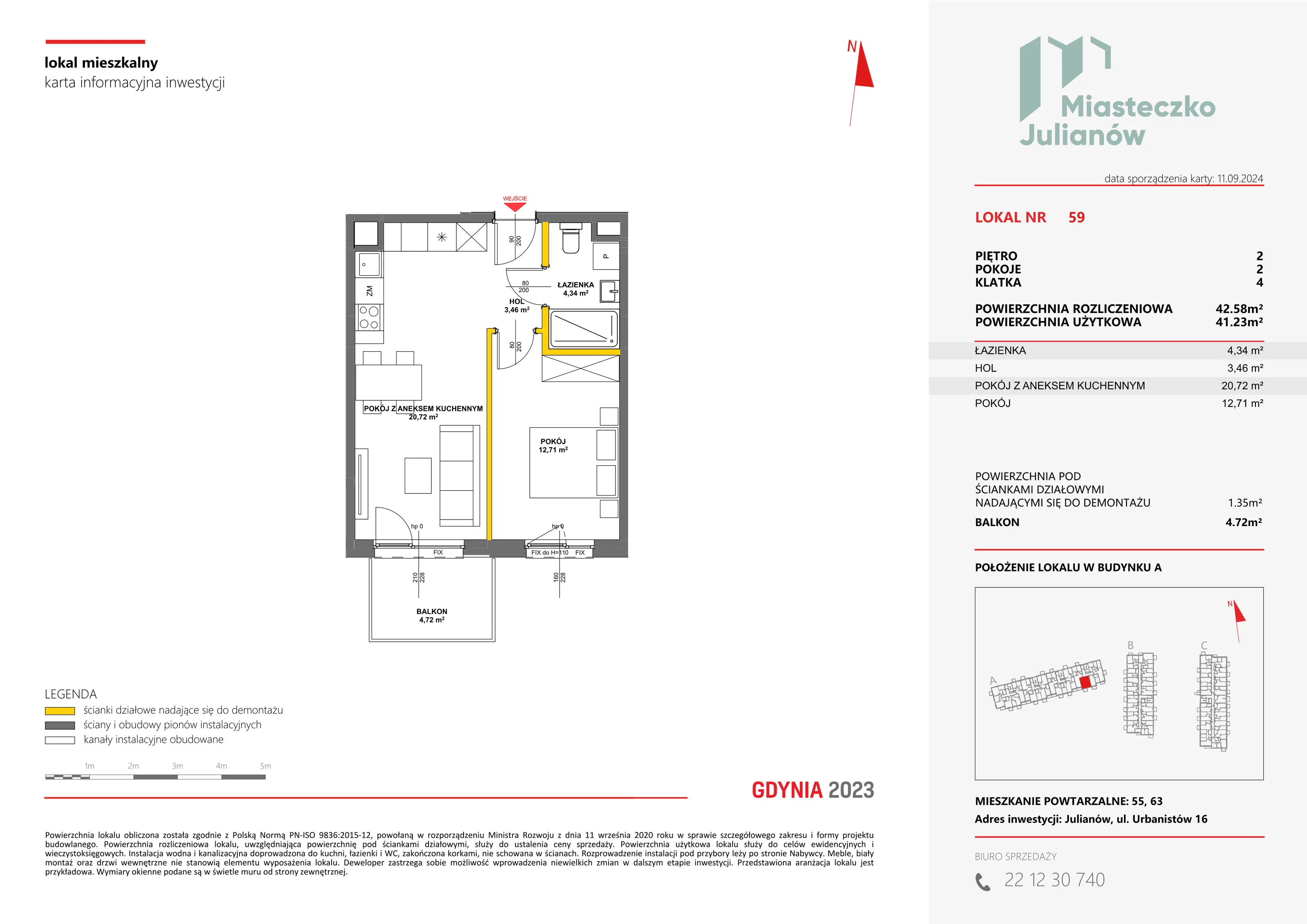 Mieszkanie 42,58 m², piętro 2, oferta nr A-59, Miasteczko Julianów, Julianów, ul. Urbanistów