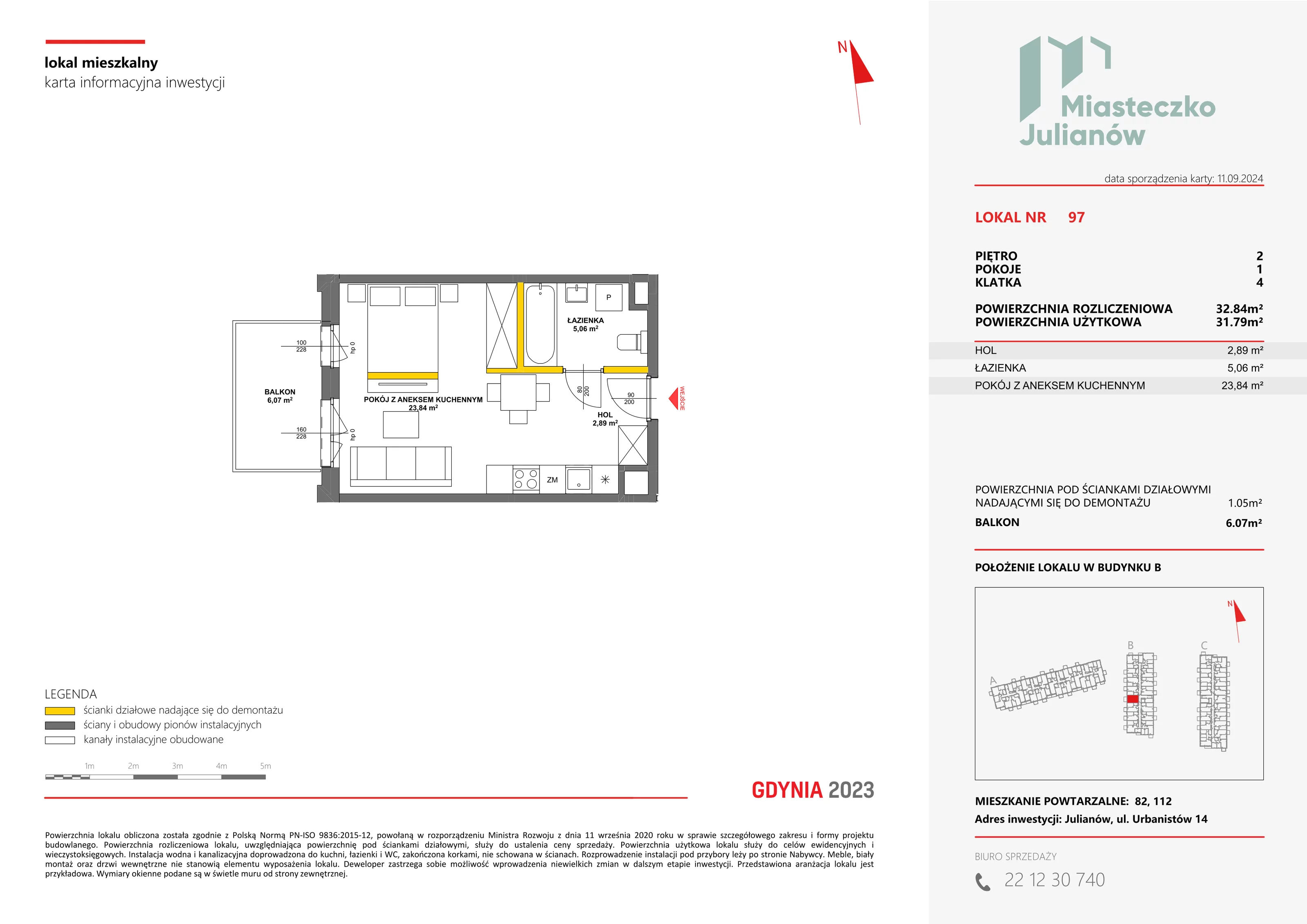 Mieszkanie 32,84 m², piętro 2, oferta nr B-97, Miasteczko Julianów, Julianów, ul. Urbanistów