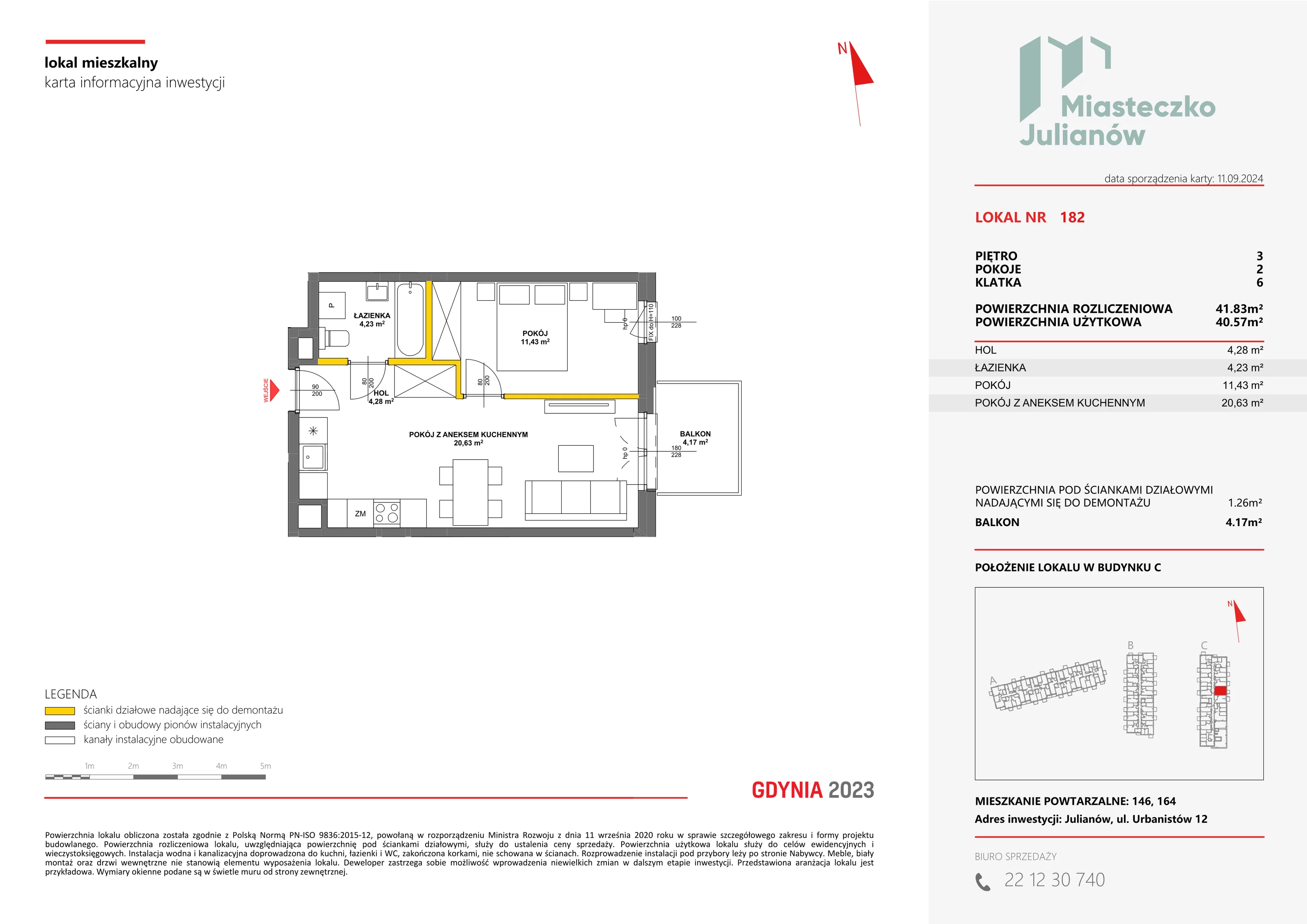 Mieszkanie 41,83 m², piętro 3, oferta nr C-182, Miasteczko Julianów, Julianów, ul. Urbanistów