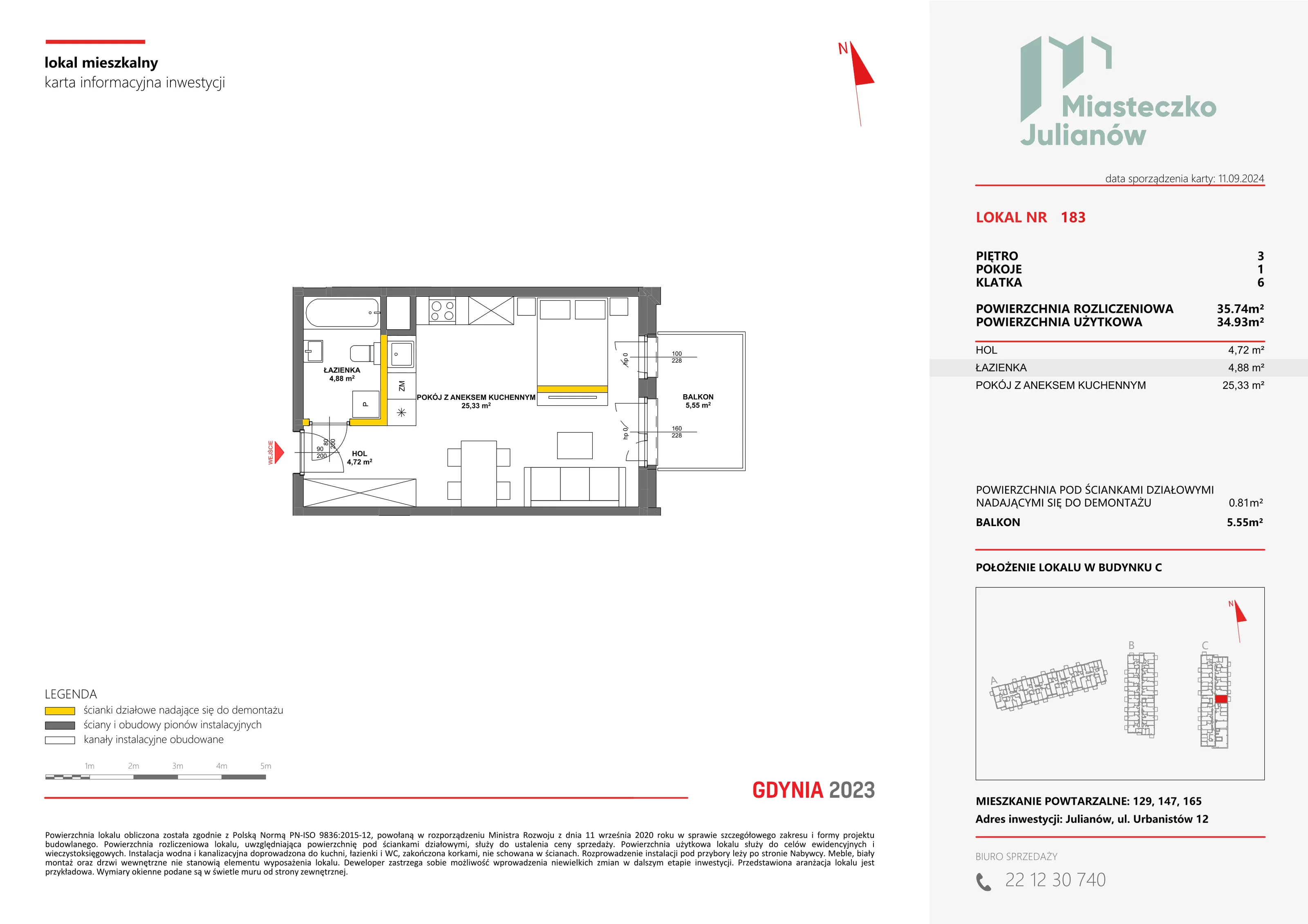 Mieszkanie 35,74 m², piętro 3, oferta nr C-183, Miasteczko Julianów, Julianów, ul. Urbanistów