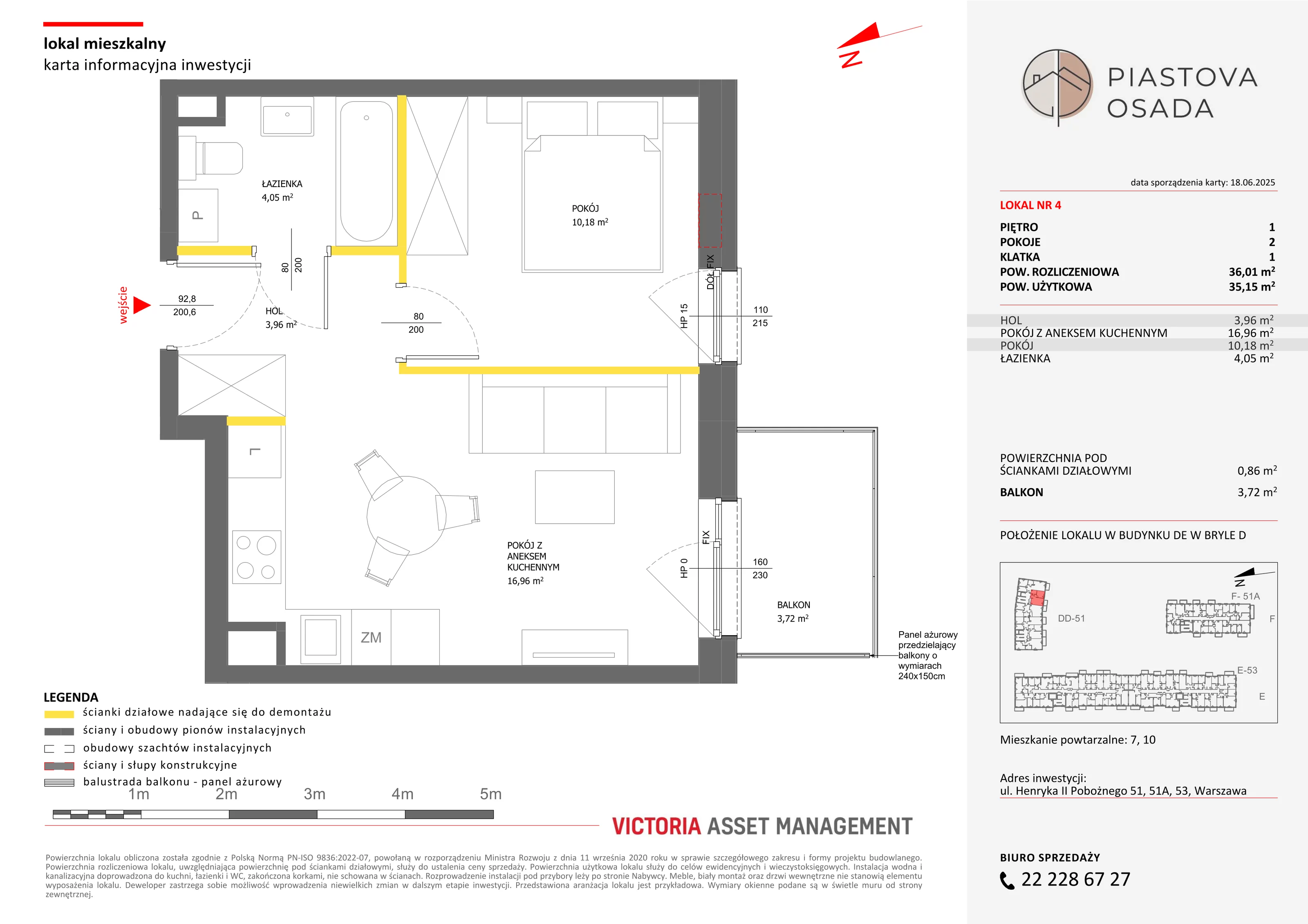 2 pokoje, mieszkanie 36,01 m², piętro 1, oferta nr D-4, Piastova Osada, Warszawa, Ursus, Gołąbki, ul. Henryka II Pobożnego
