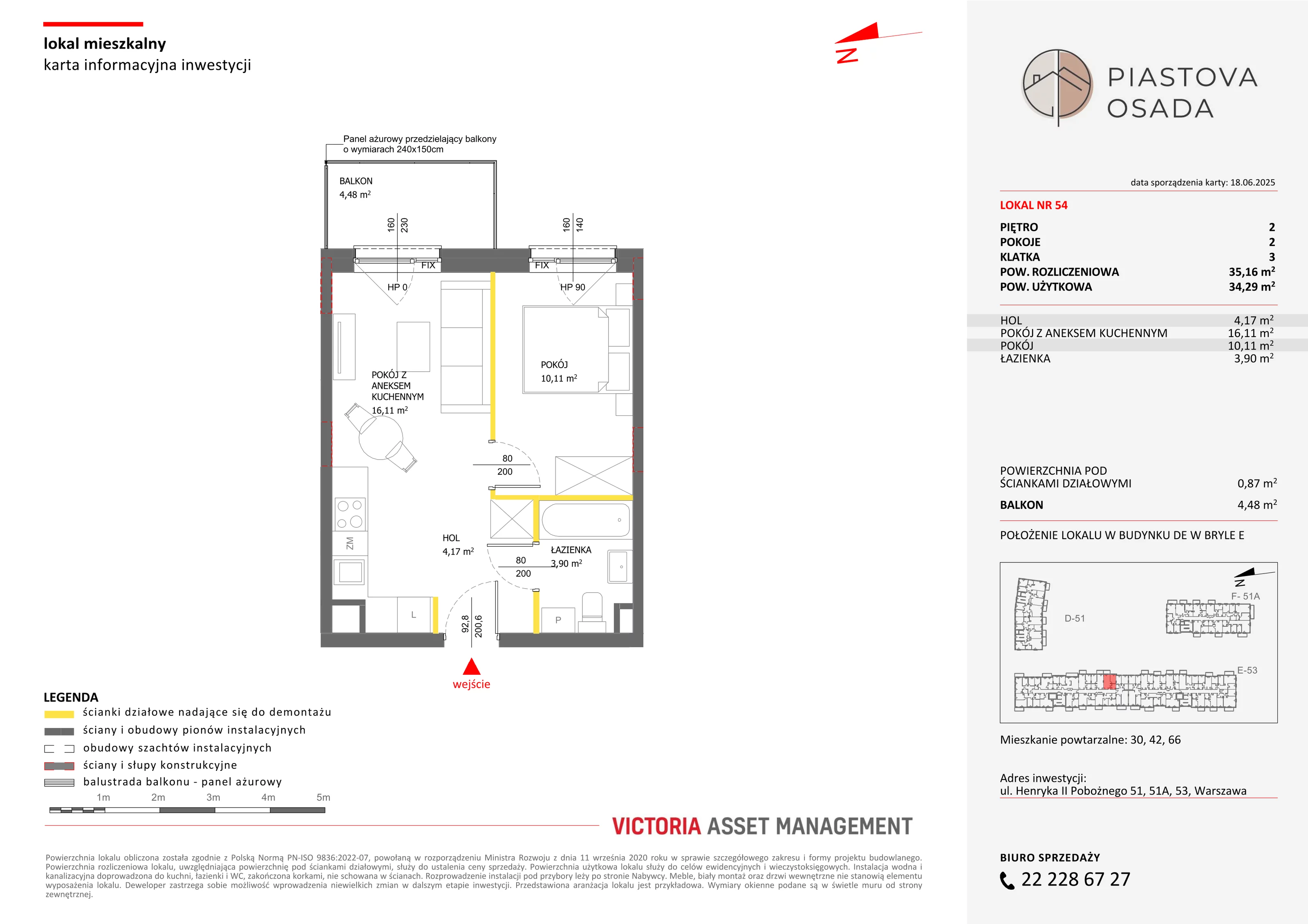 2 pokoje, mieszkanie 35,16 m², piętro 2, oferta nr E-54, Piastova Osada, Warszawa, Ursus, Gołąbki, ul. Henryka II Pobożnego