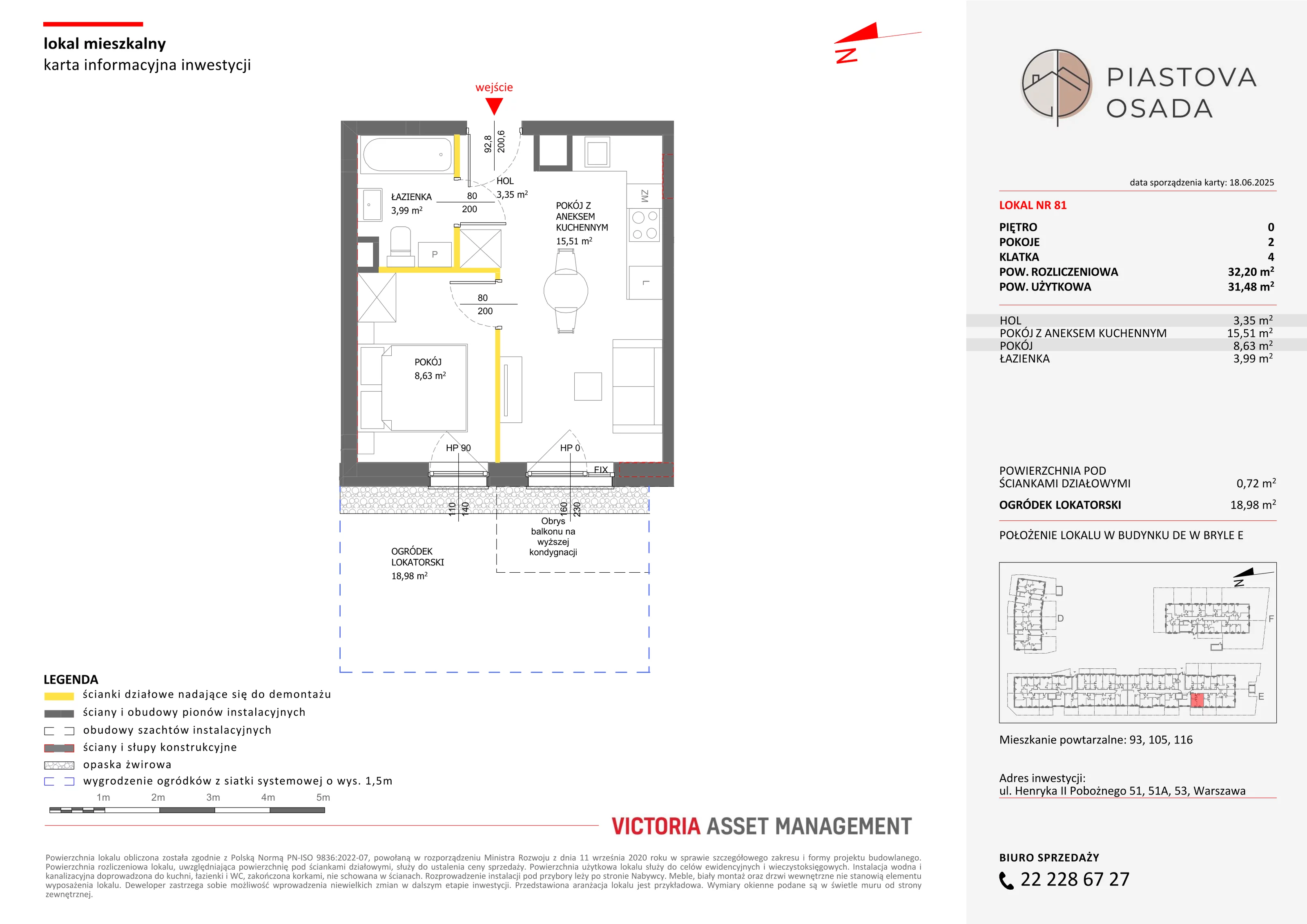 2 pokoje, mieszkanie 32,20 m², parter, oferta nr E-81, Piastova Osada, Warszawa, Ursus, Gołąbki, ul. Henryka II Pobożnego