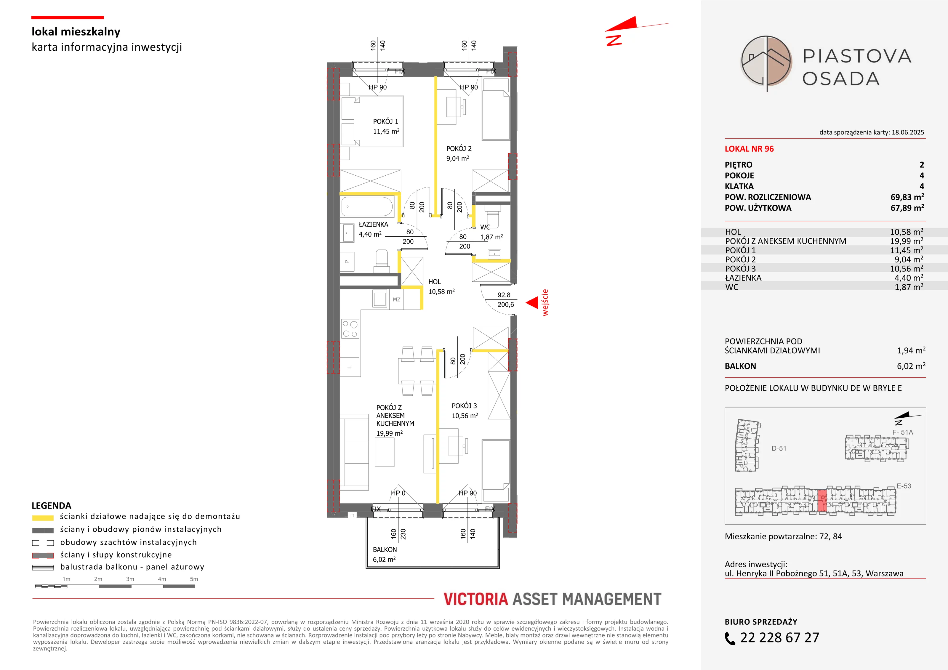 4 pokoje, mieszkanie 69,83 m², piętro 2, oferta nr E-96, Piastova Osada, Warszawa, Ursus, Gołąbki, ul. Henryka II Pobożnego