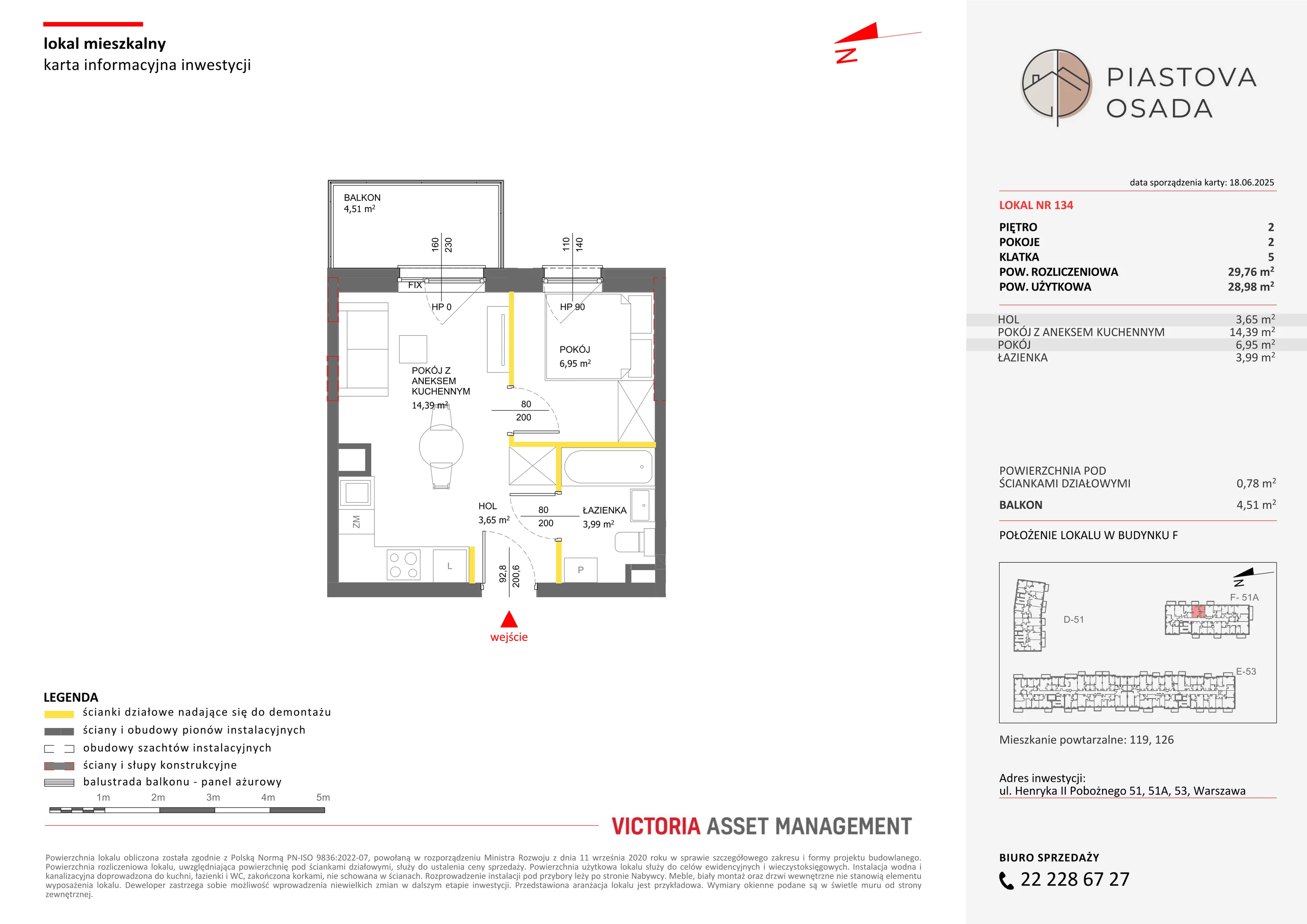 2 pokoje, mieszkanie 29,76 m², piętro 2, oferta nr F-134, Piastova Osada, Warszawa, Ursus, Gołąbki, ul. Henryka II Pobożnego