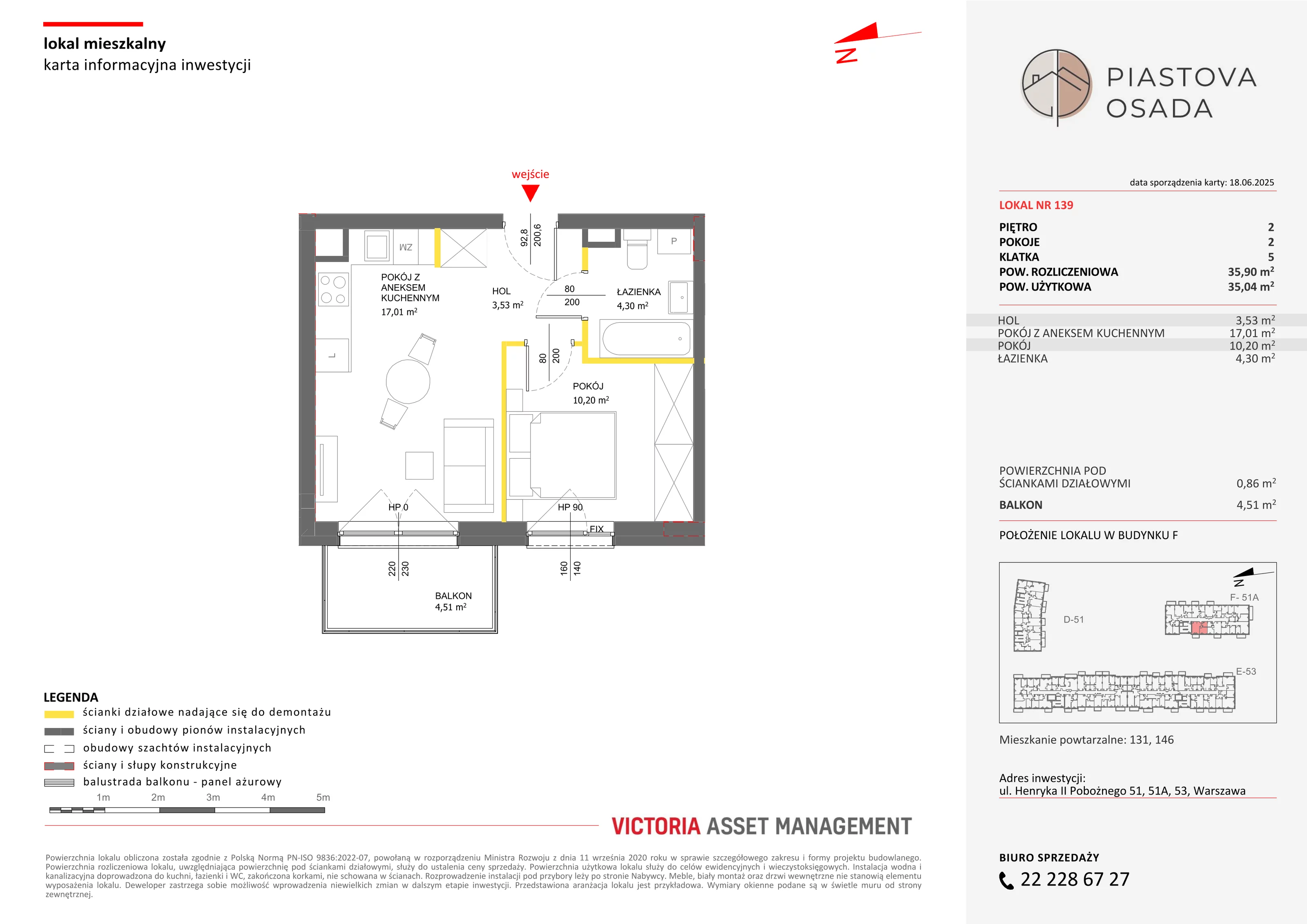 2 pokoje, mieszkanie 35,90 m², piętro 2, oferta nr F-139, Piastova Osada, Warszawa, Ursus, Gołąbki, ul. Henryka II Pobożnego