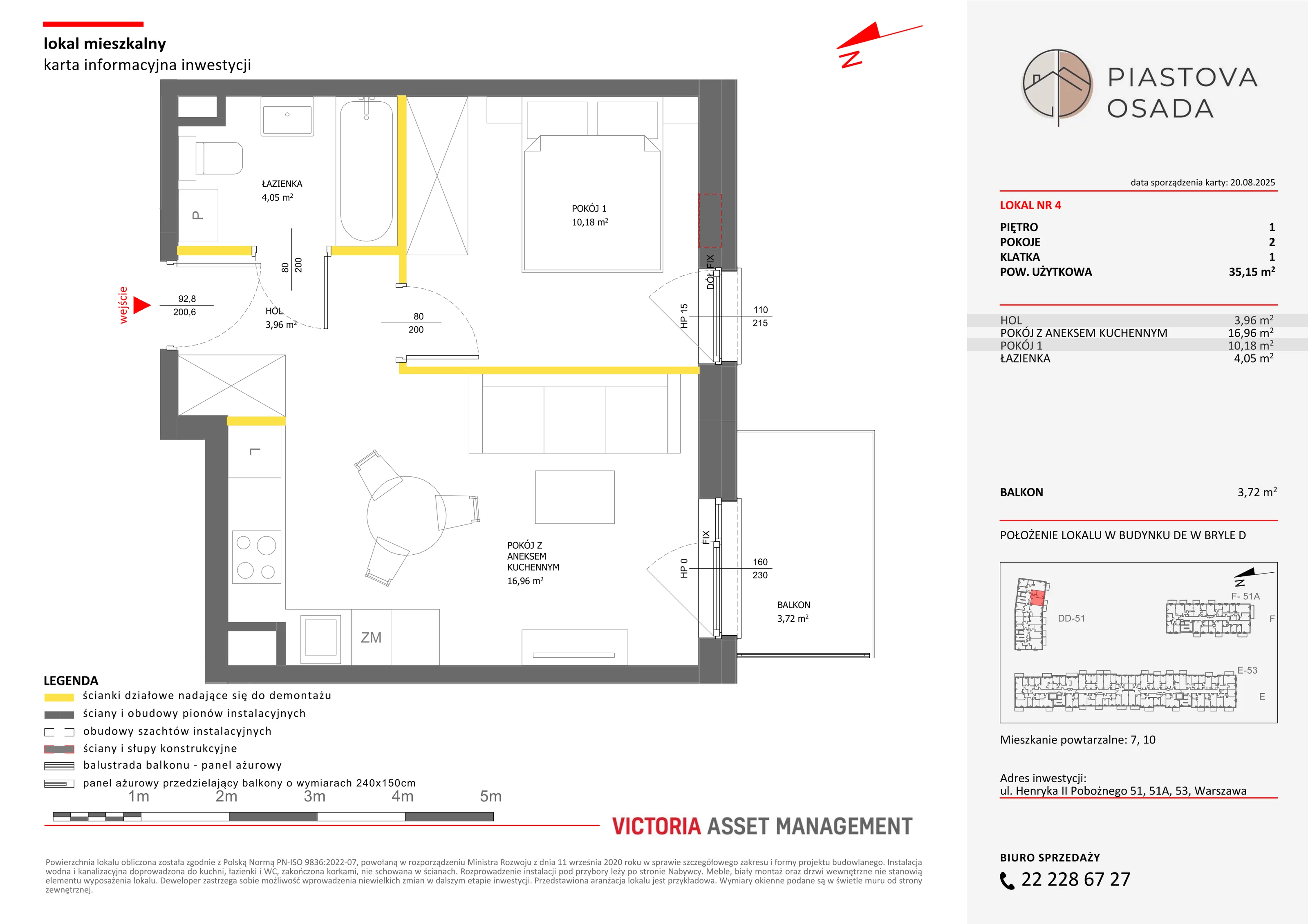 2 pokoje, mieszkanie 36,01 m², piętro 1, oferta nr D-4, Piastova Osada, Warszawa, Ursus, Gołąbki, ul. Henryka II Pobożnego
