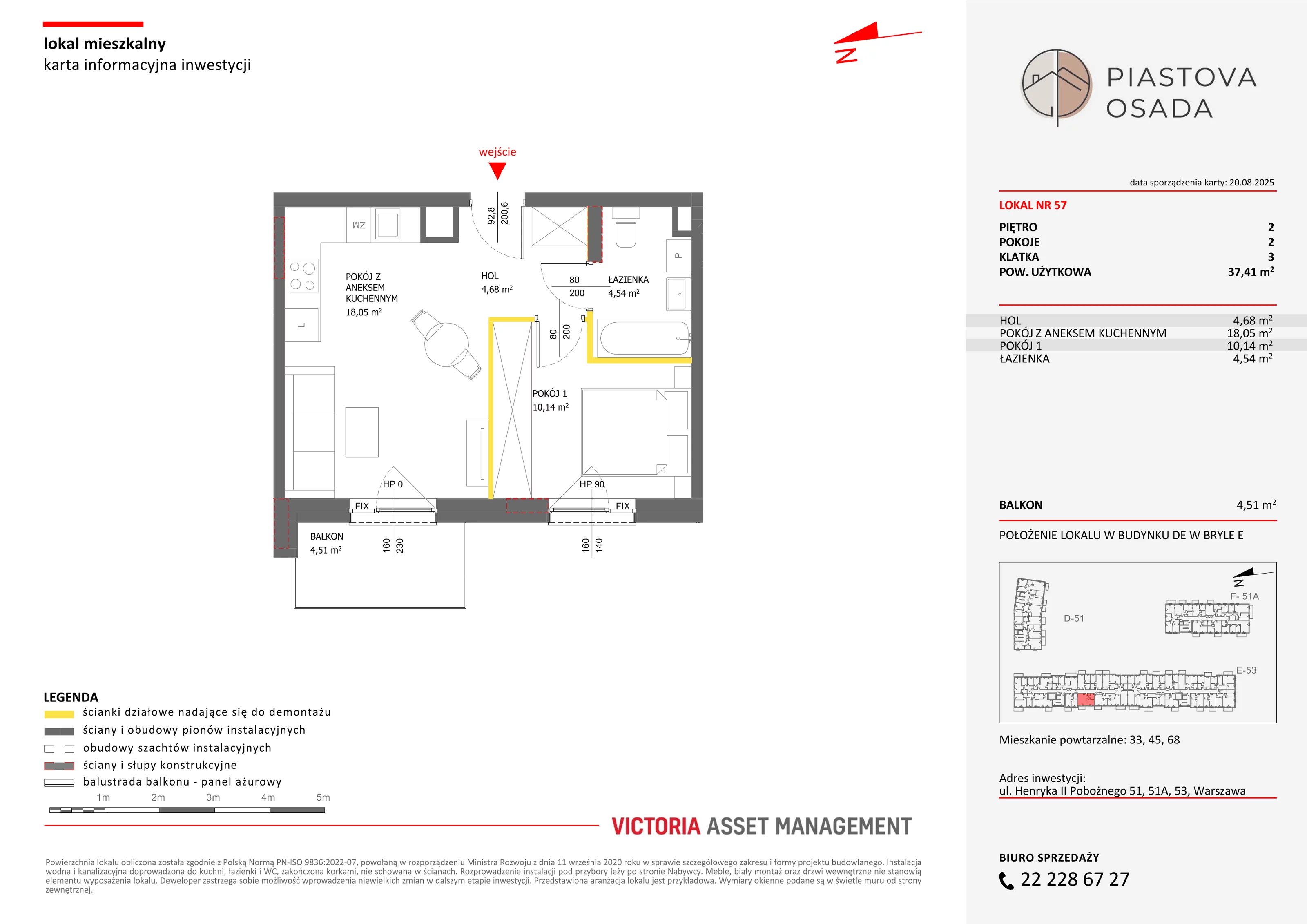 2 pokoje, mieszkanie 38,17 m², piętro 2, oferta nr E-57, Piastova Osada, Warszawa, Ursus, Gołąbki, ul. Henryka II Pobożnego