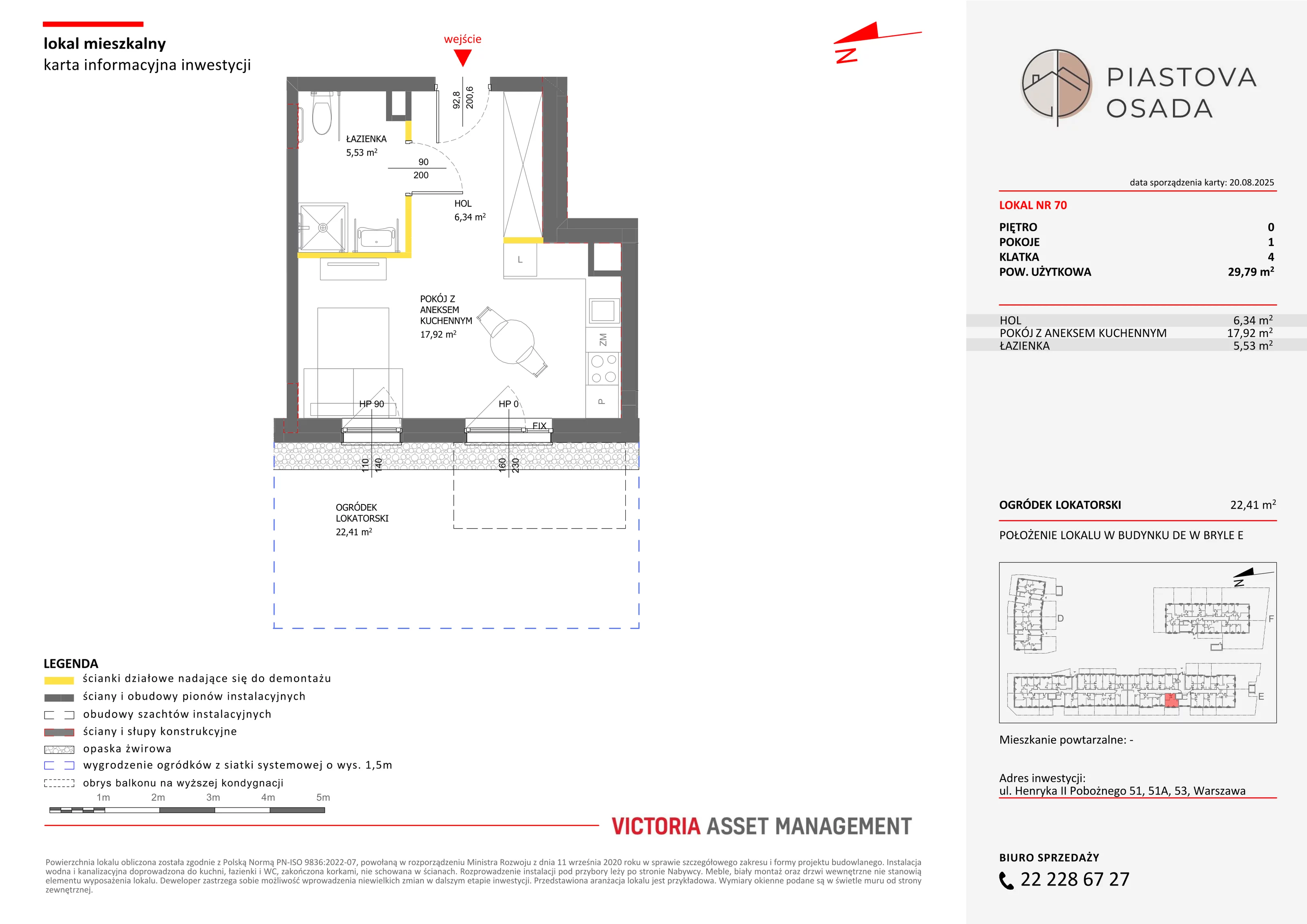 1 pokój, mieszkanie 30,31 m², parter, oferta nr E-70, Piastova Osada, Warszawa, Ursus, Gołąbki, ul. Henryka II Pobożnego