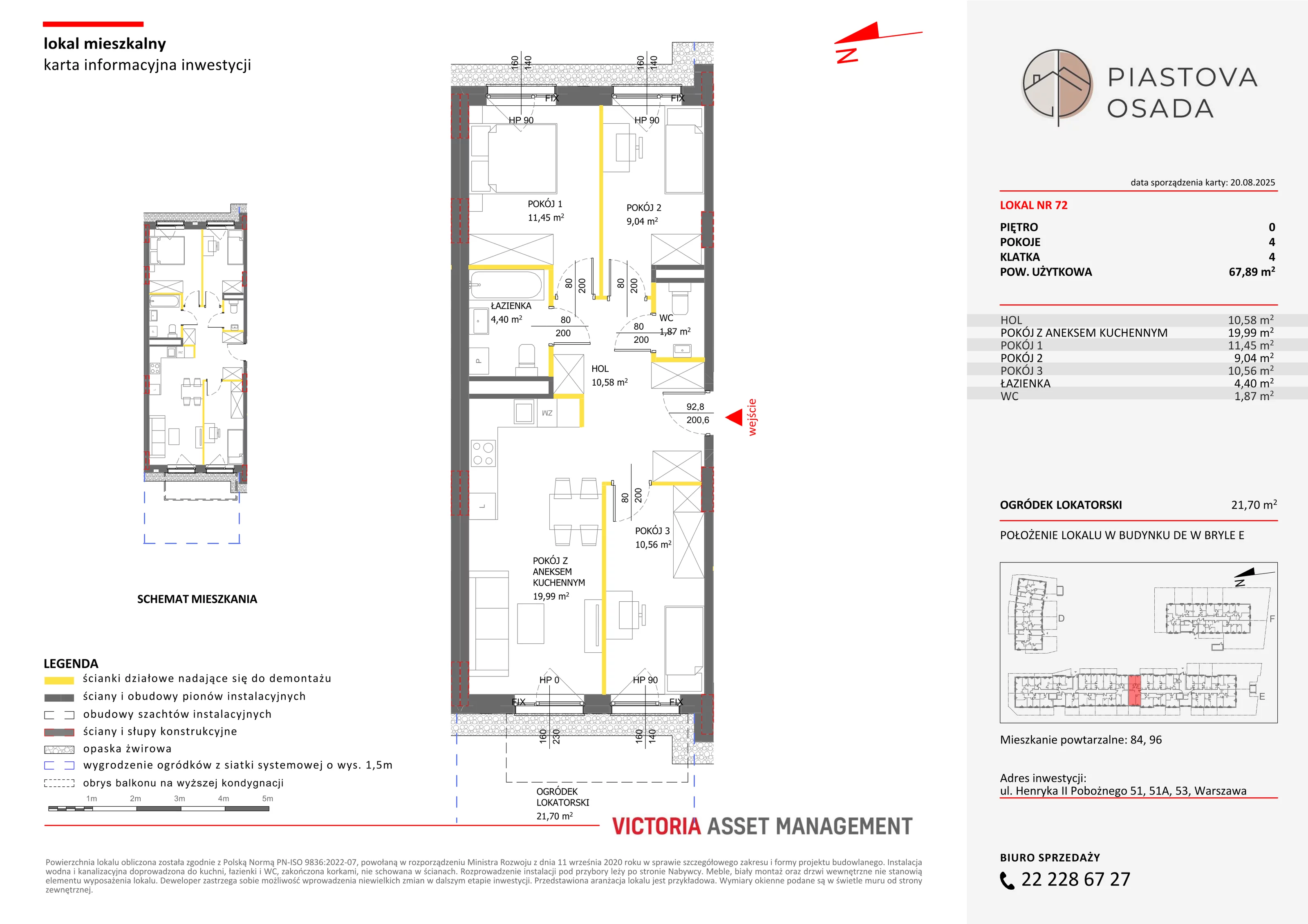 4 pokoje, mieszkanie 69,83 m², parter, oferta nr E-72, Piastova Osada, Warszawa, Ursus, Gołąbki, ul. Henryka II Pobożnego