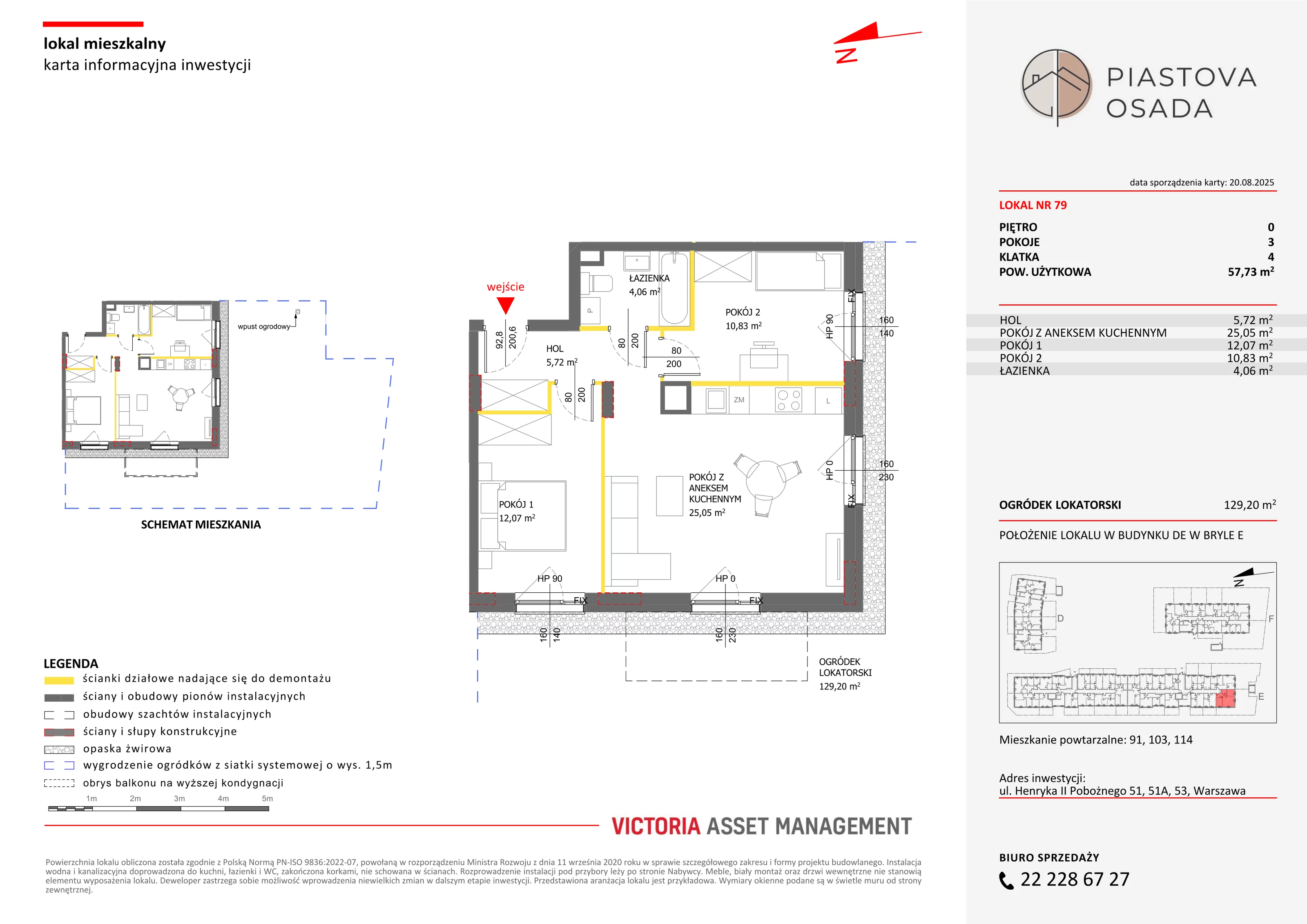 3 pokoje, mieszkanie 59,19 m², parter, oferta nr E-79, Piastova Osada, Warszawa, Ursus, Gołąbki, ul. Henryka II Pobożnego