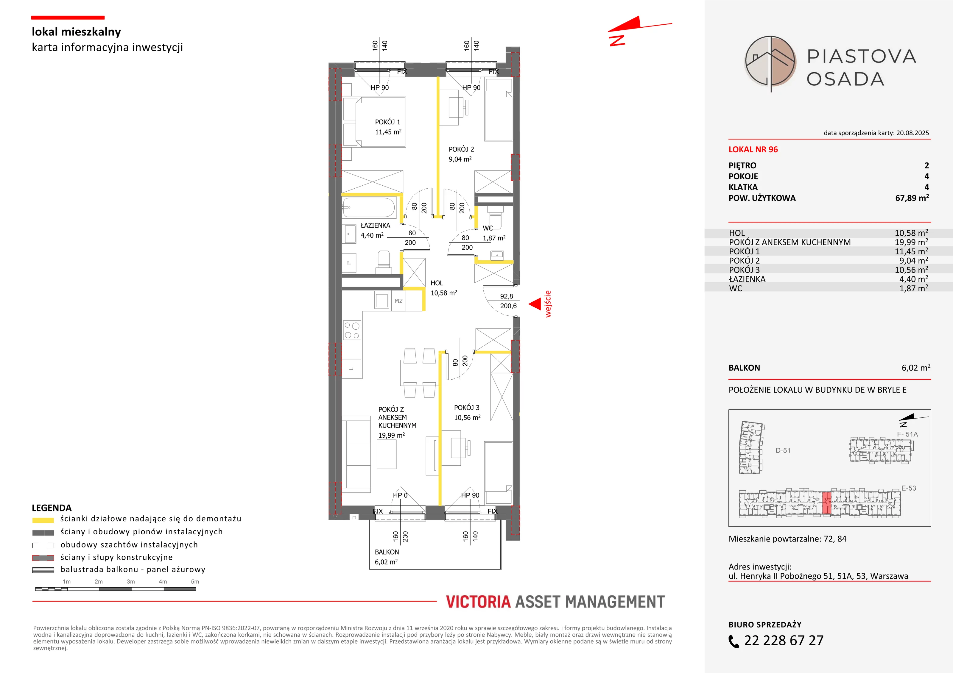 4 pokoje, mieszkanie 69,83 m², piętro 2, oferta nr E-96, Piastova Osada, Warszawa, Ursus, Gołąbki, ul. Henryka II Pobożnego