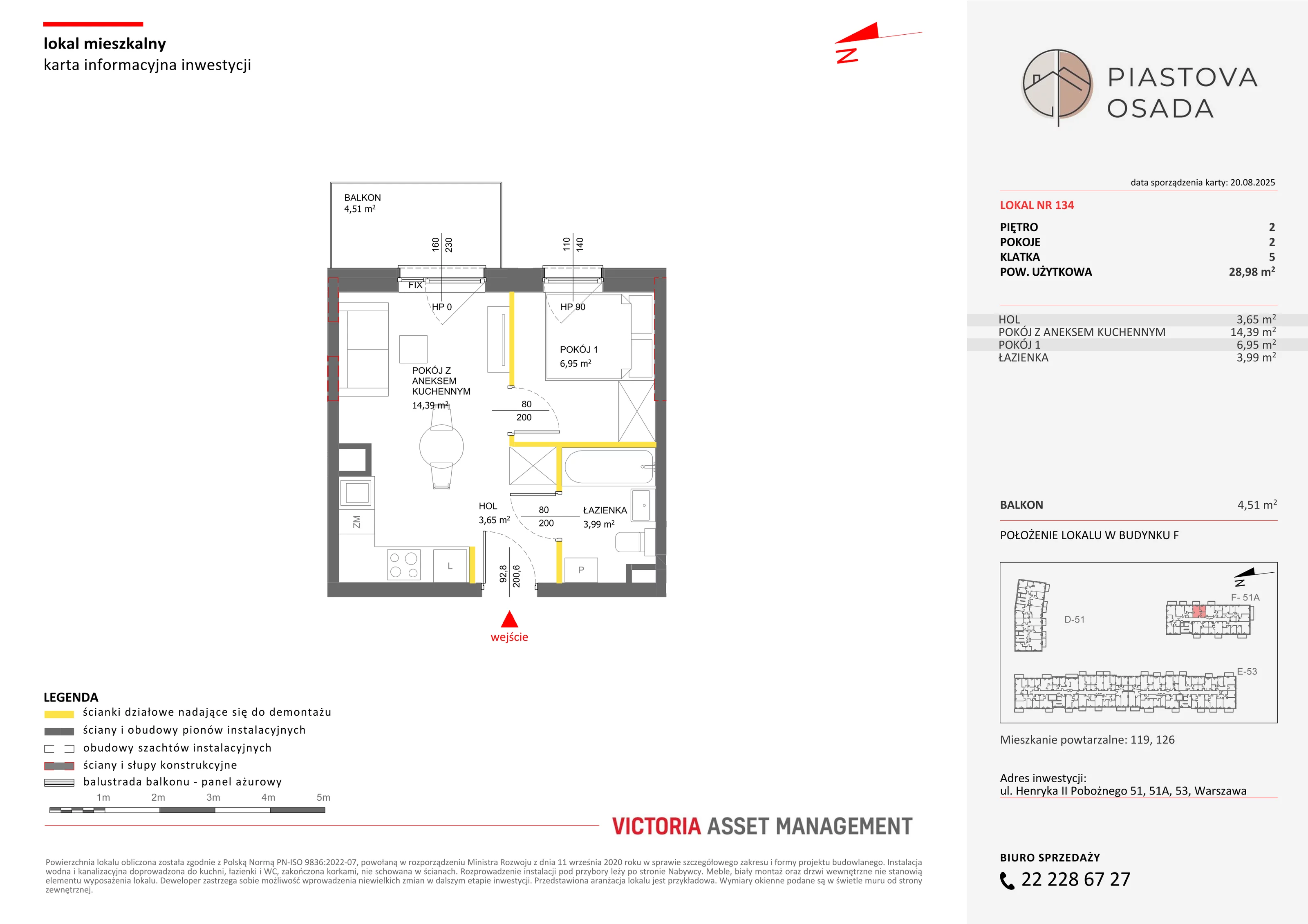 2 pokoje, mieszkanie 29,76 m², piętro 2, oferta nr F-134, Piastova Osada, Warszawa, Ursus, Gołąbki, ul. Henryka II Pobożnego