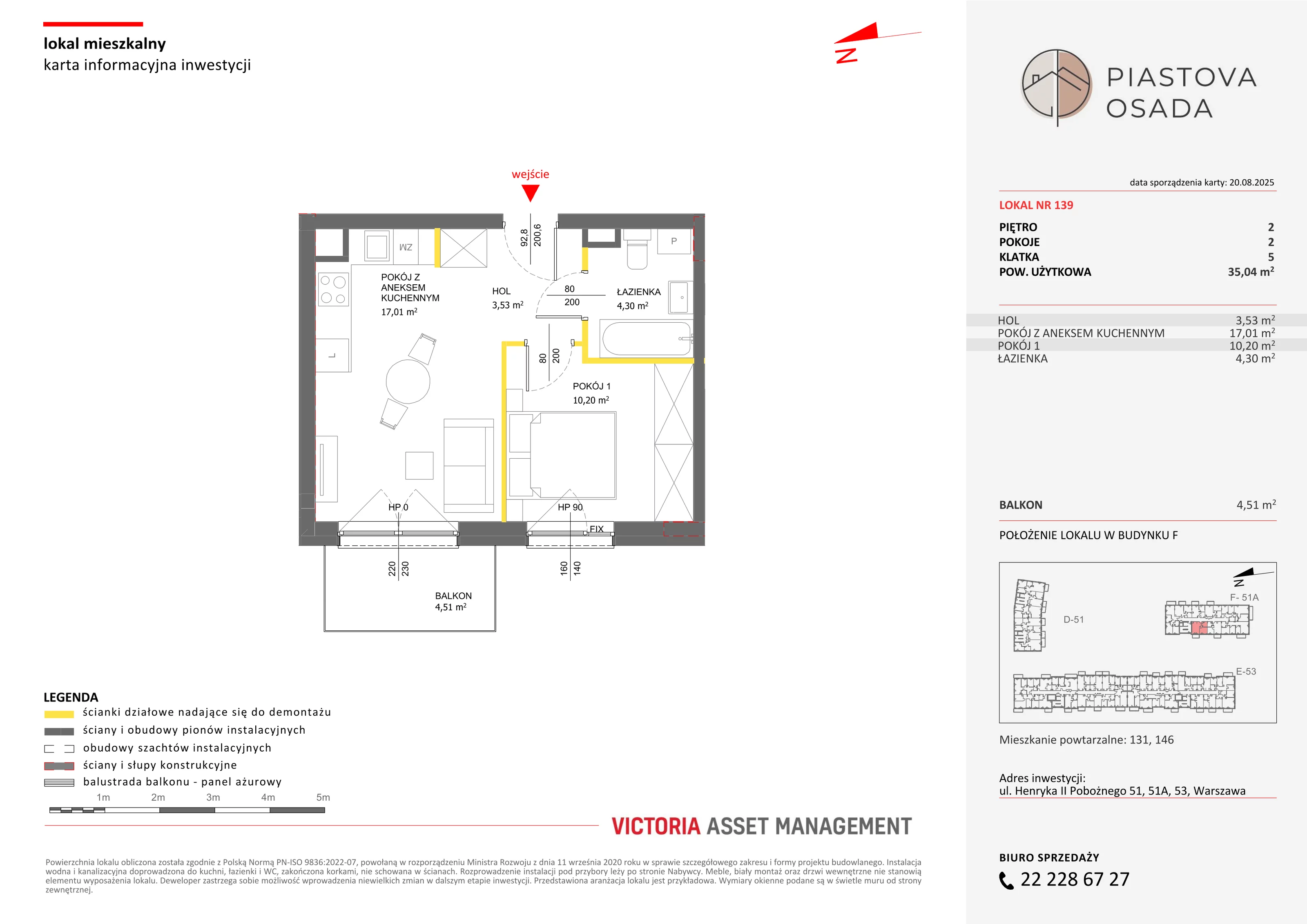 2 pokoje, mieszkanie 35,90 m², piętro 2, oferta nr F-139, Piastova Osada, Warszawa, Ursus, Gołąbki, ul. Henryka II Pobożnego