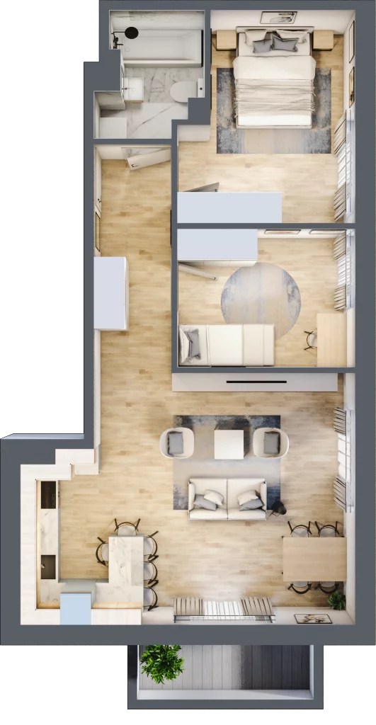 3 pokoje, mieszkanie 62,78 m², piętro 3, oferta nr A.11, Kameralny Ruczaj, Kraków, Dębniki, Osiedle Ruczaj-Zaborze, ul. Ruczaj