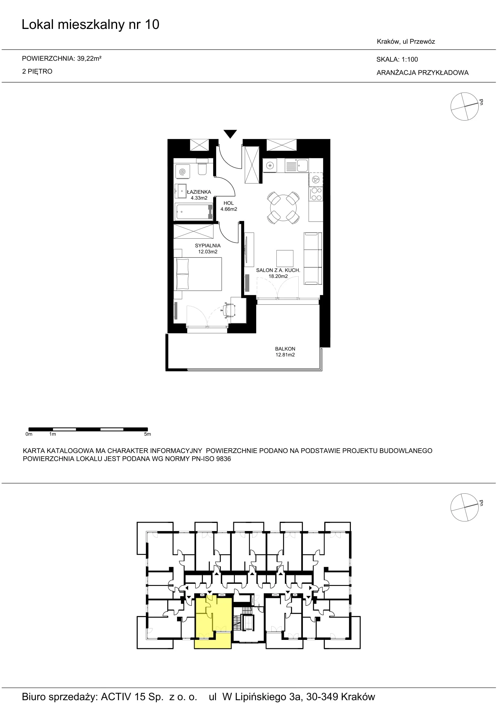 2 pokoje, mieszkanie 39,22 m², piętro 2, oferta nr 10, Mój Przewóz, Kraków, Podgórze, Płaszów, ul. Przewóz