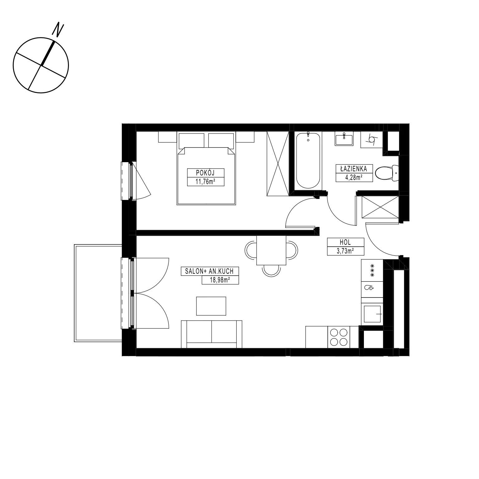 Mieszkanie 38,75 m², piętro 1, oferta nr B2/139, Osiedle ŚwiatoVida, Warszawa, Białołęka, Tarchomin, ul. Pałuków