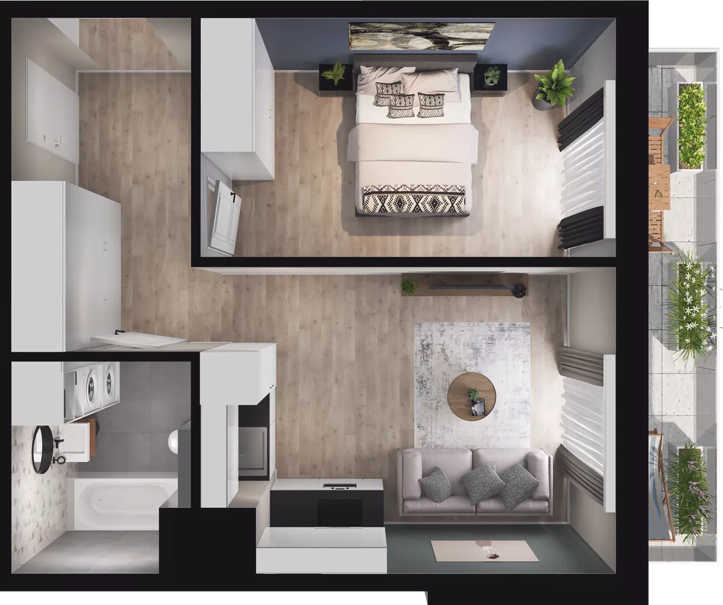 2 pokoje, mieszkanie 39,37 m², piętro 7, oferta nr A67, Podedworze 13, Kraków, Podgórze Duchackie, Piaski Wielkie, ul. Podedworze 13