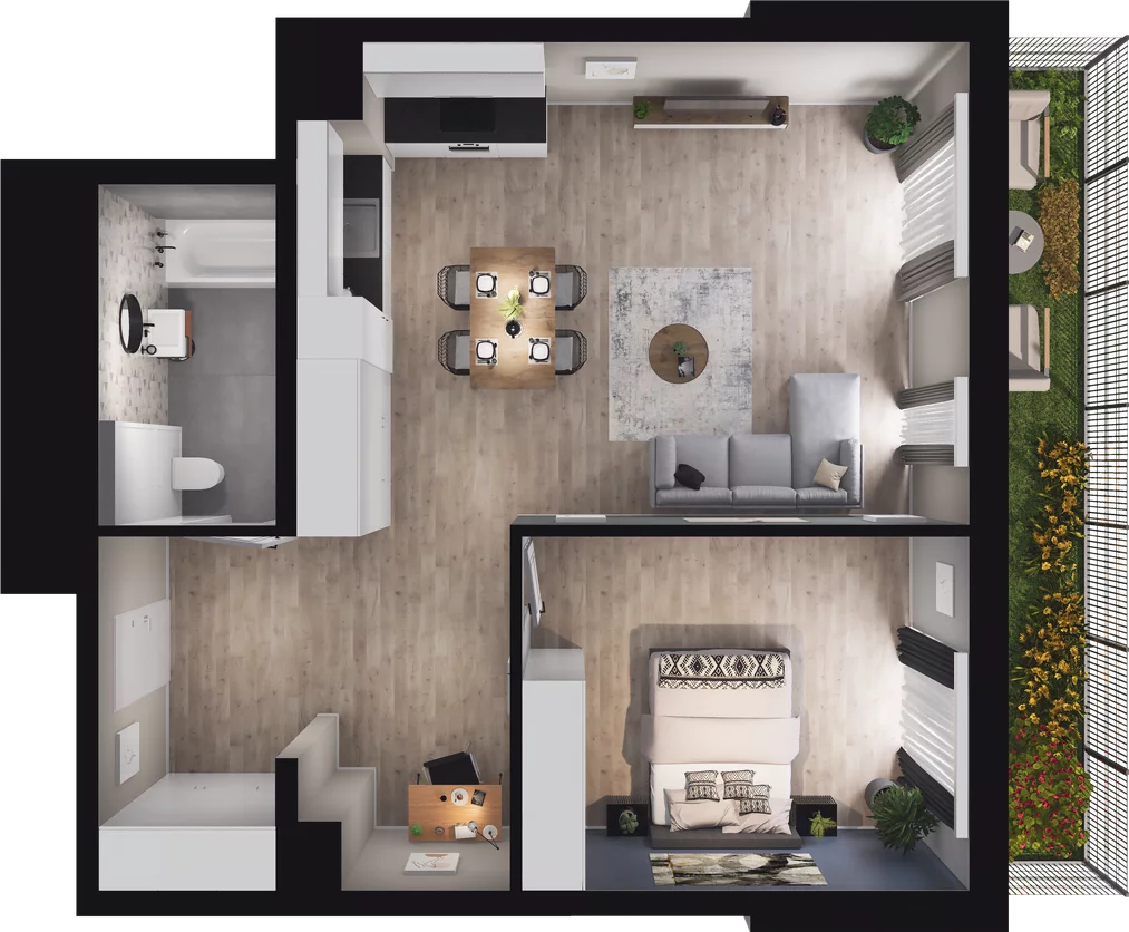 2 pokoje, mieszkanie 62,46 m², parter, oferta nr B37, Podedworze 13, Kraków, Podgórze Duchackie, Piaski Wielkie, ul. Podedworze 13