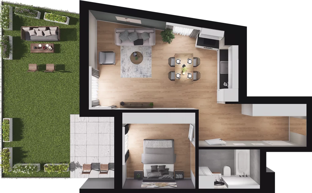2 pokoje, mieszkanie 53,23 m², parter, oferta nr A1-7, Forma Otwarta, Kraków, Bronowice, Bronowice Wielkie, ul. Sosnowiecka