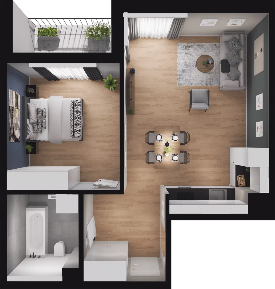 2 pokoje, mieszkanie 52,25 m², piętro 4, oferta nr A2-49, Forma Otwarta, Kraków, Bronowice, Bronowice Wielkie, ul. Sosnowiecka